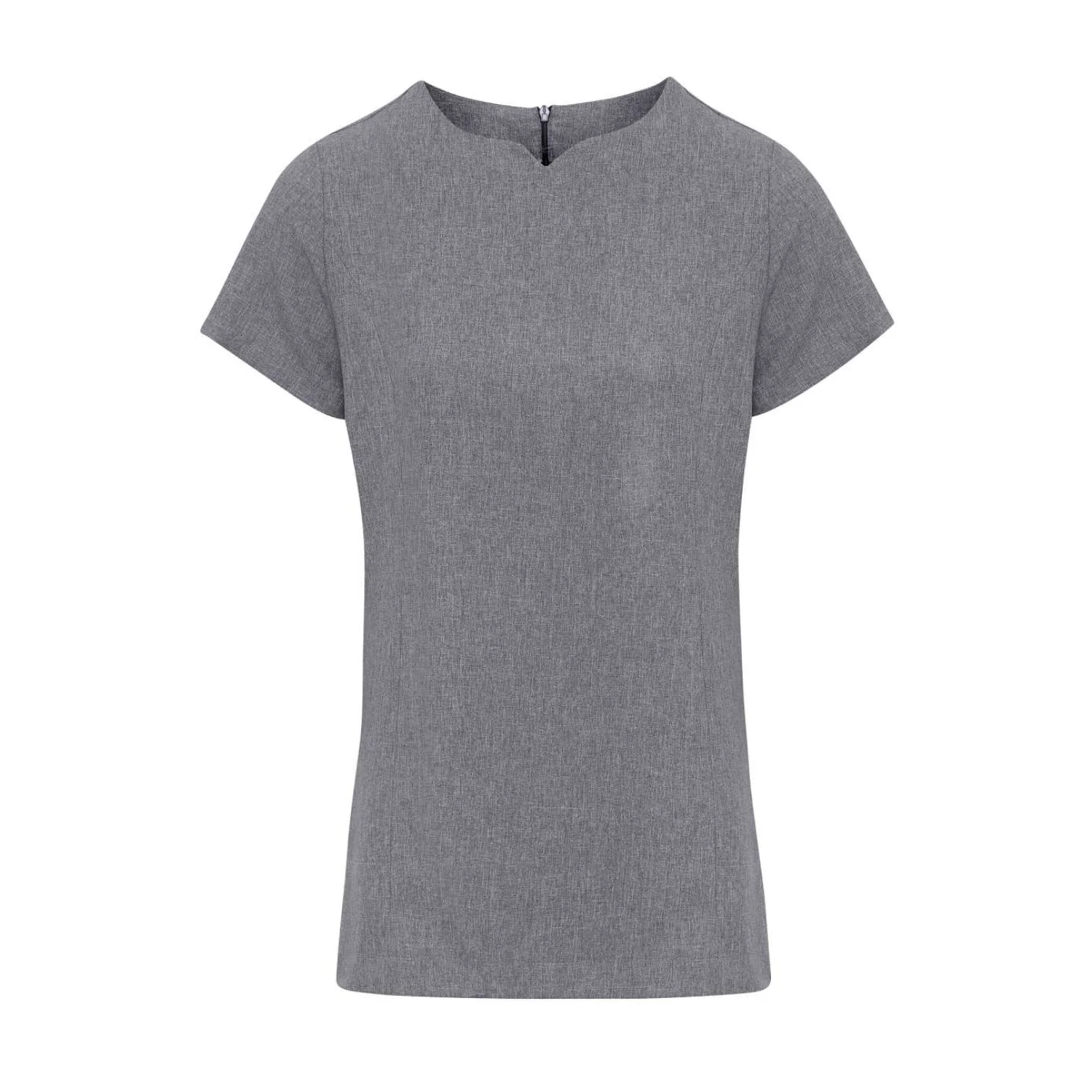 Premier 'viola' lenvászon hatású kivágott nyakú szépségápolási tunika vendéglátás és egészségügy Grey Heather