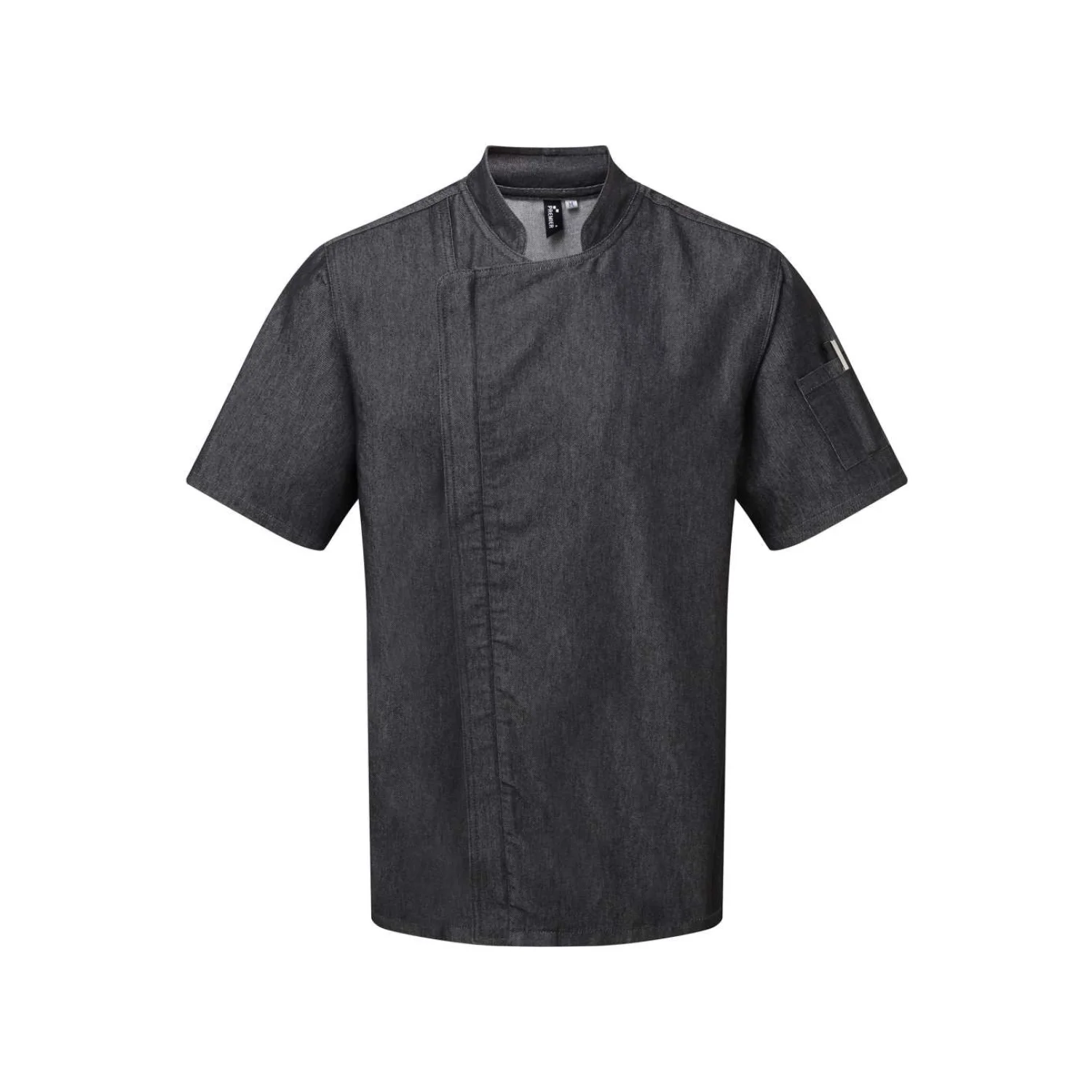 Premier Rövid ujjú cipzáras szakácskabát vendéglátás és egészségügy Black Denim