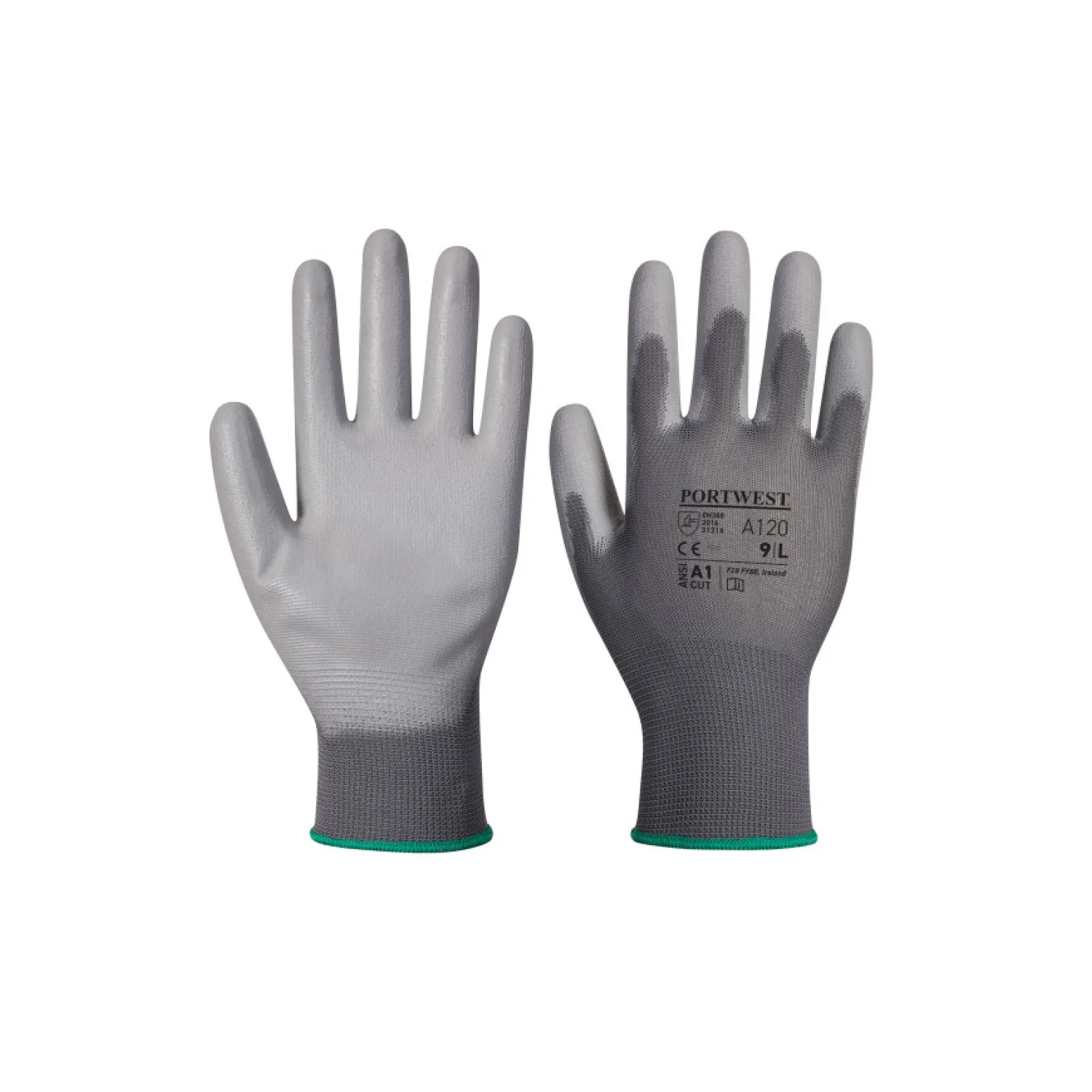 Portwest A120 - Nylon kesztyű PU tenyérmártott szürke