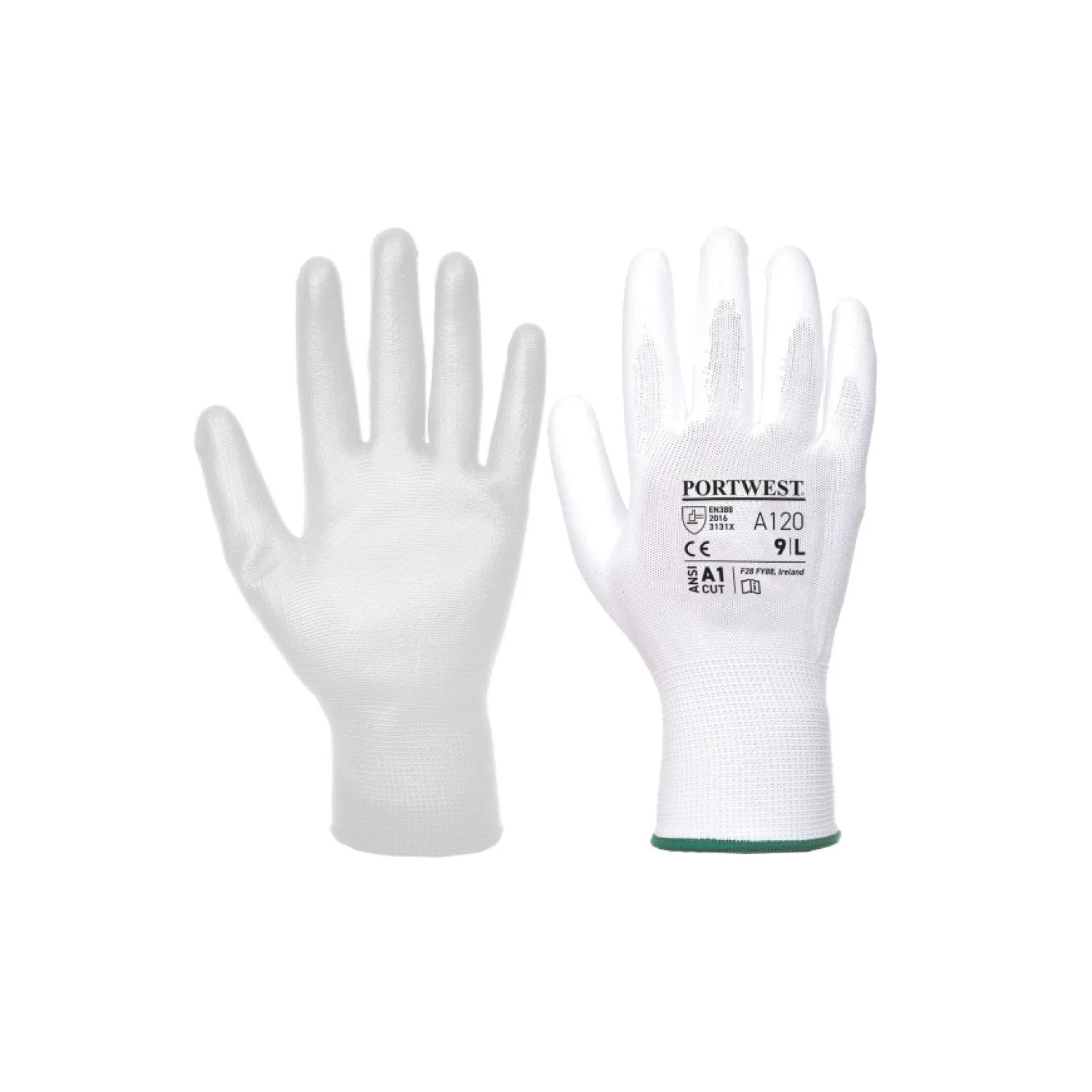 Portwest A120 - Nylon kesztyű PU tenyérmártott fehér