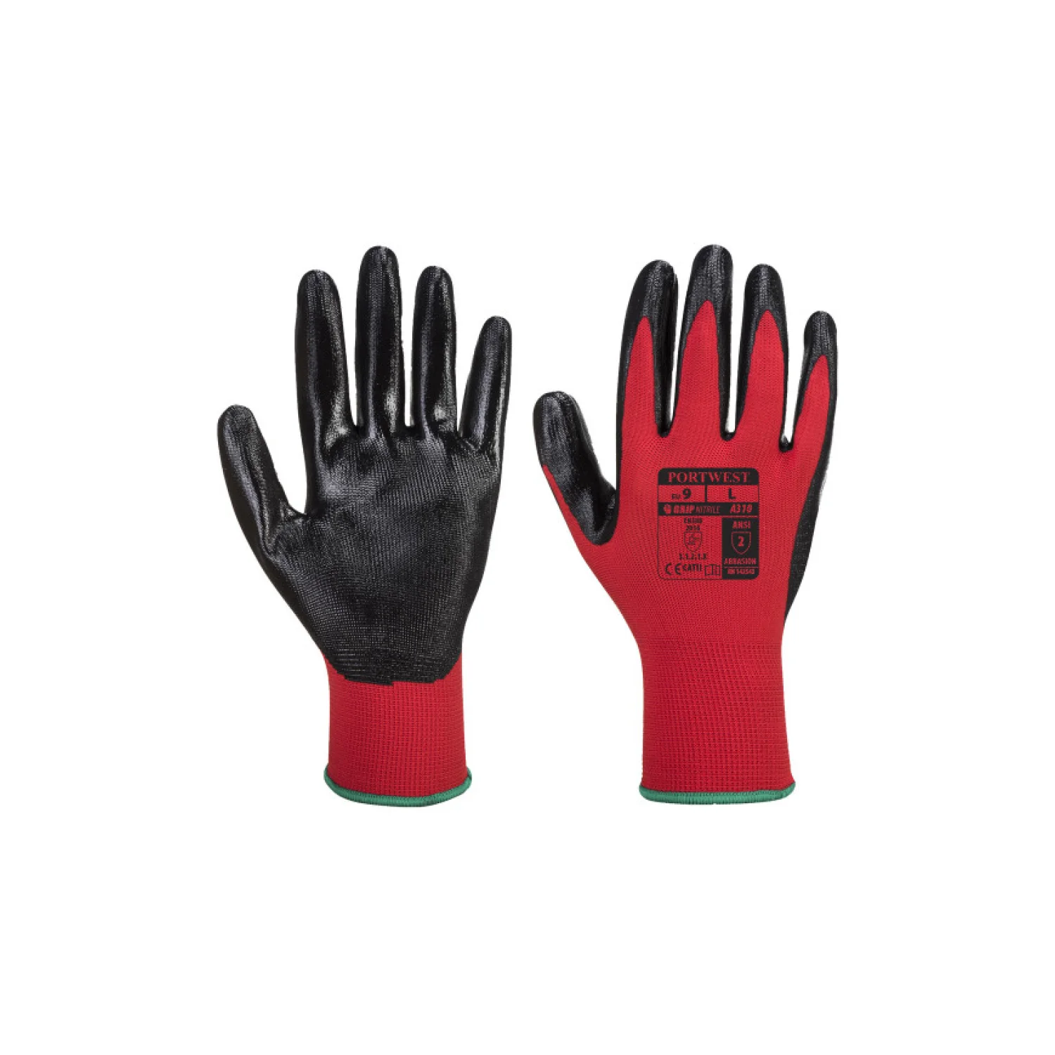 Portwest A310 - Flexo Grip nitril kesztyű piros/fekete