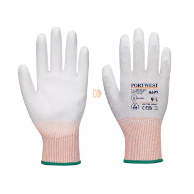 Portwest LR13 ESD PU tenyérmártott kesztyű (12 pár)