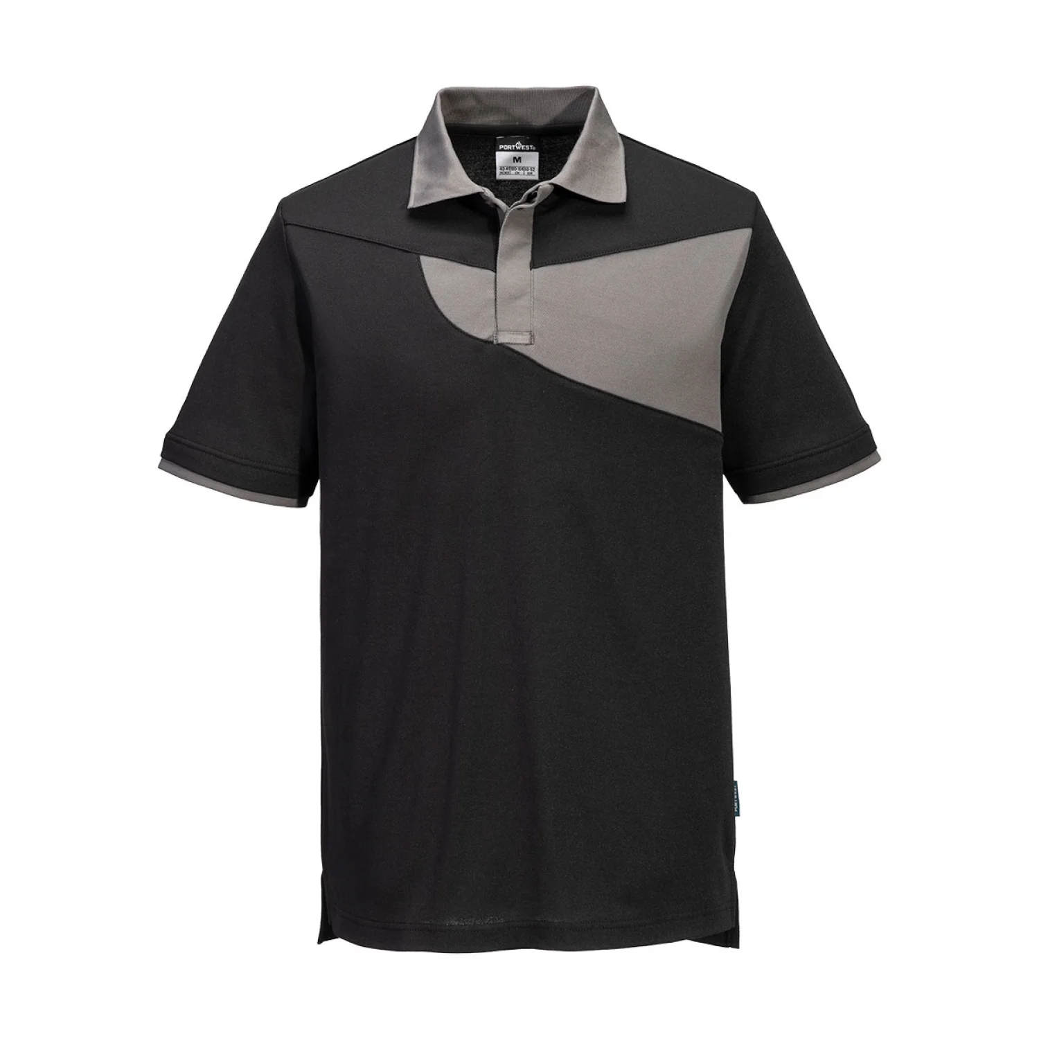 Portwest Pw2 Pólóing S/S Fekete/Z szürke
