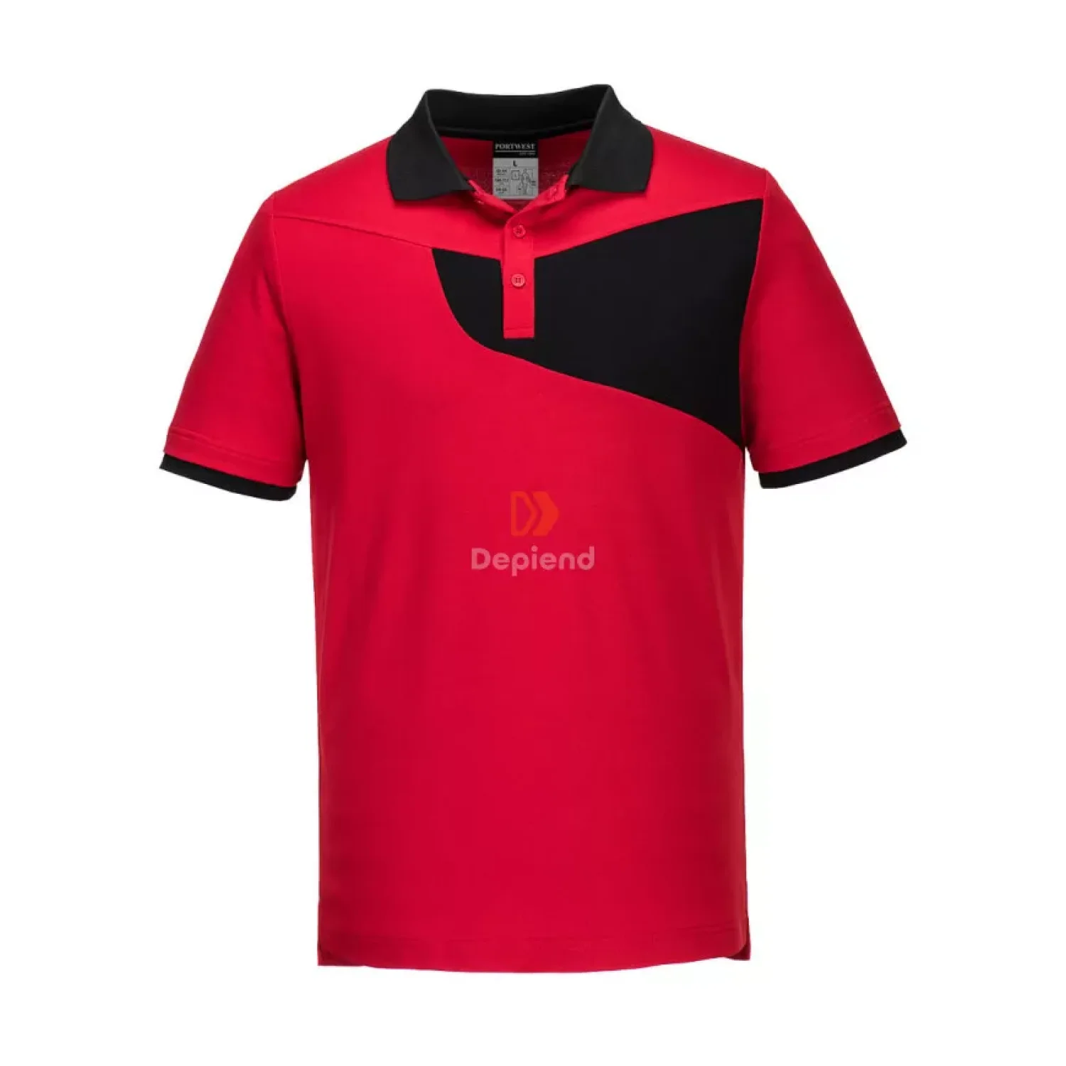 Portwest Pw2 Pólóing S/S piros/fekete