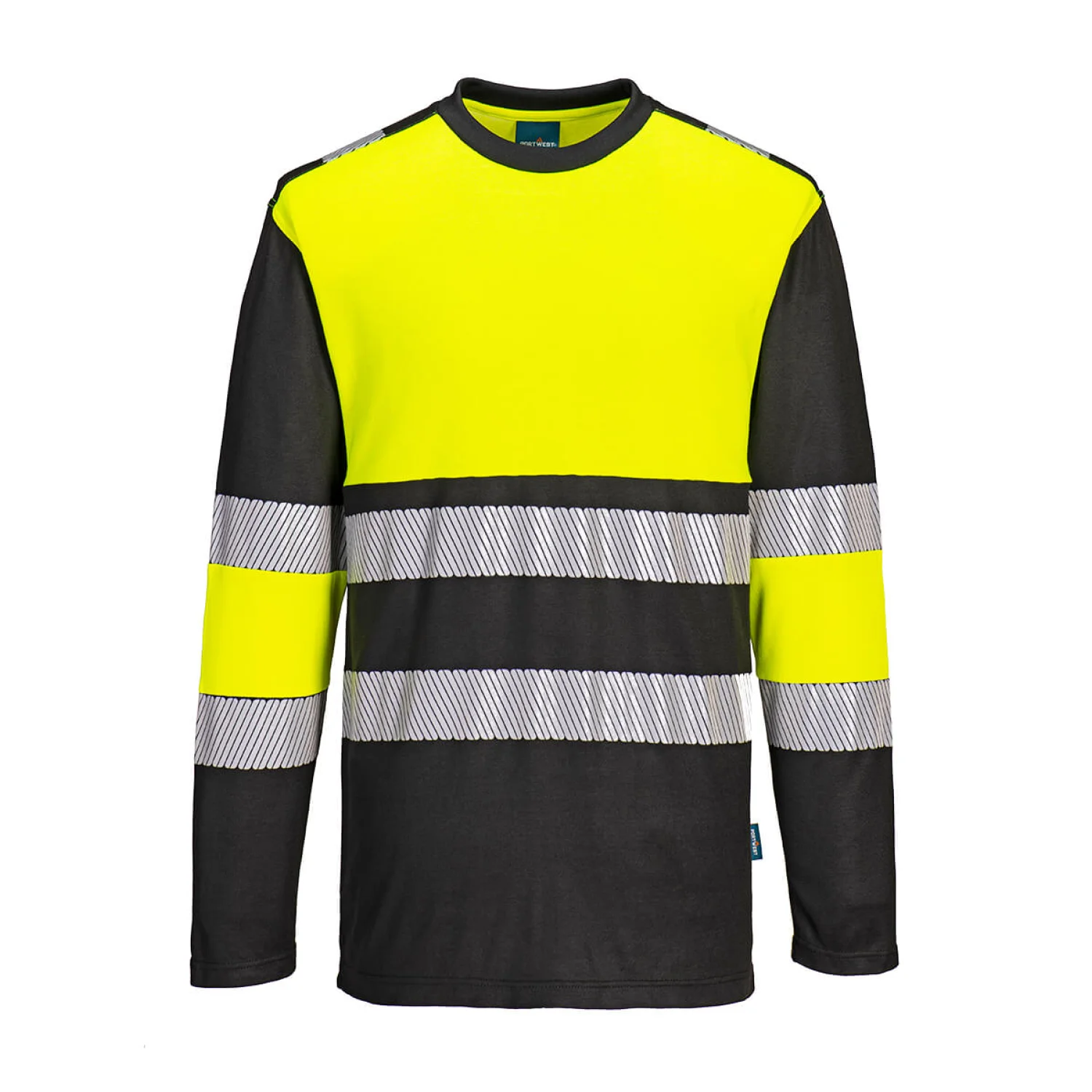 Portwest PW3 Hi-Vis Class 1 hosszú ujjú póló L/S Sárga/Fekete