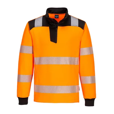 Portwest PW3 Hi-Vis 1/4 Zippzáras hosszú ujjú póló