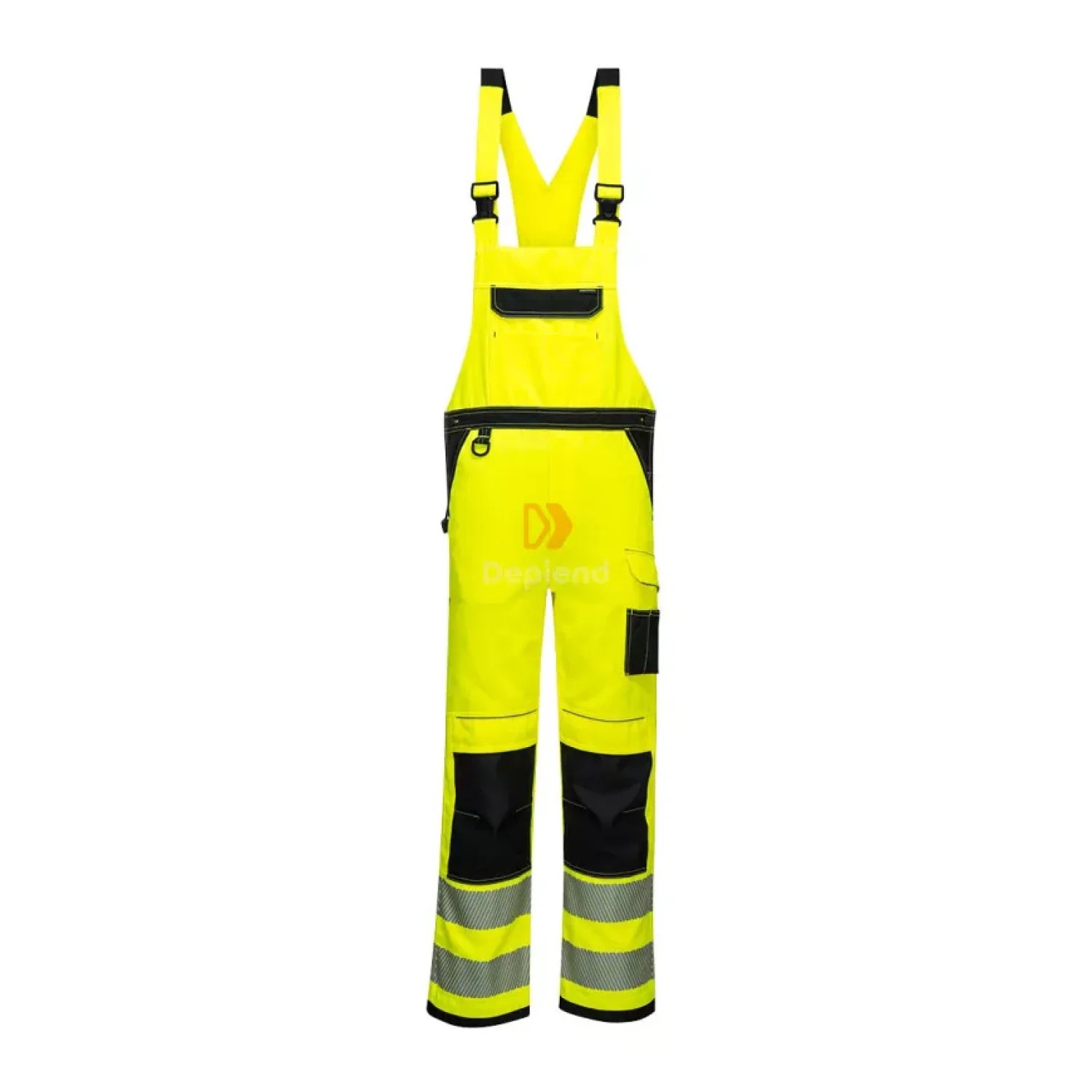 Portwest PW3 Hi-Vis kantáros nadrág sárga / fekete
