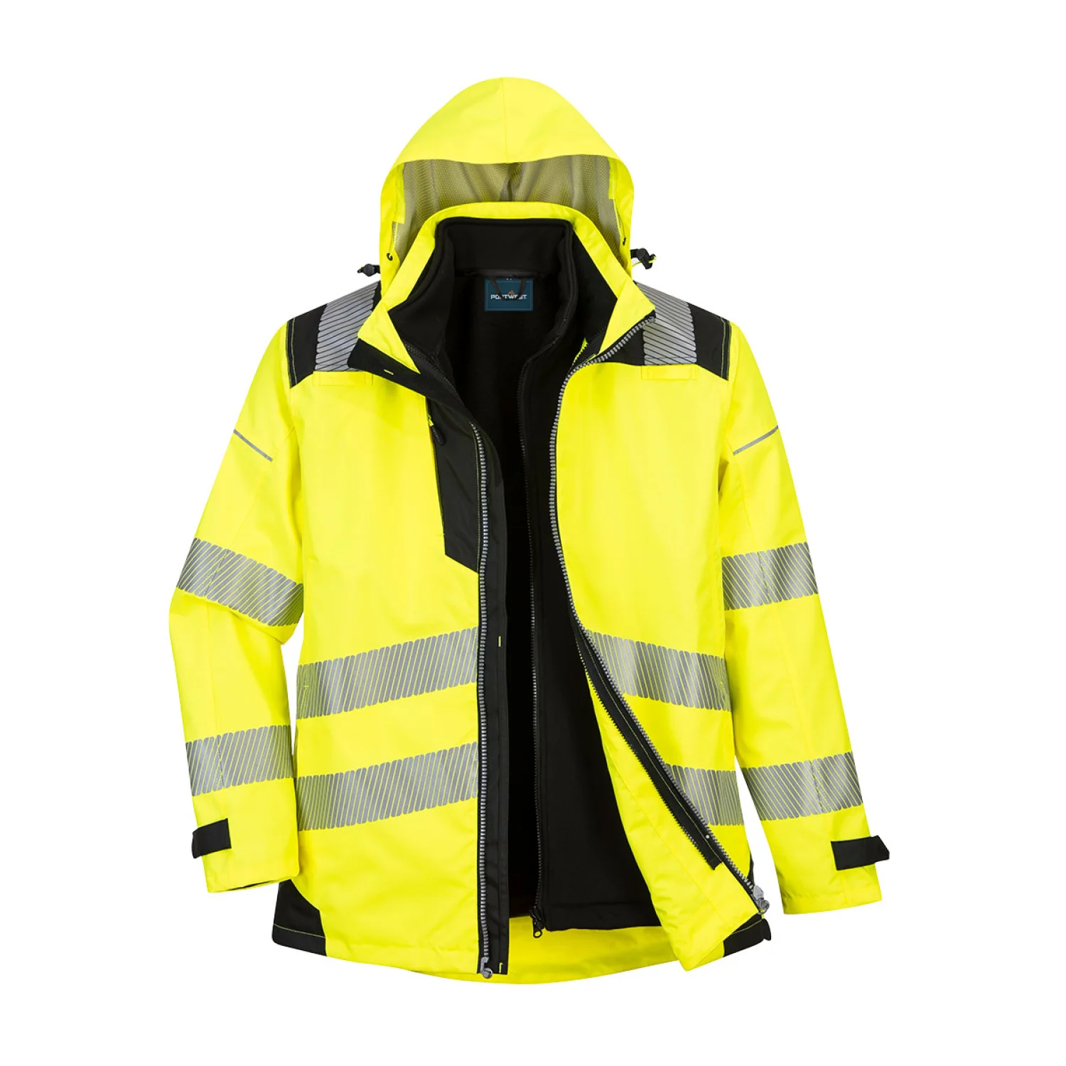 Portwest PW3 Hi-Vis 3-in-1 kabát Sárga/Fekete