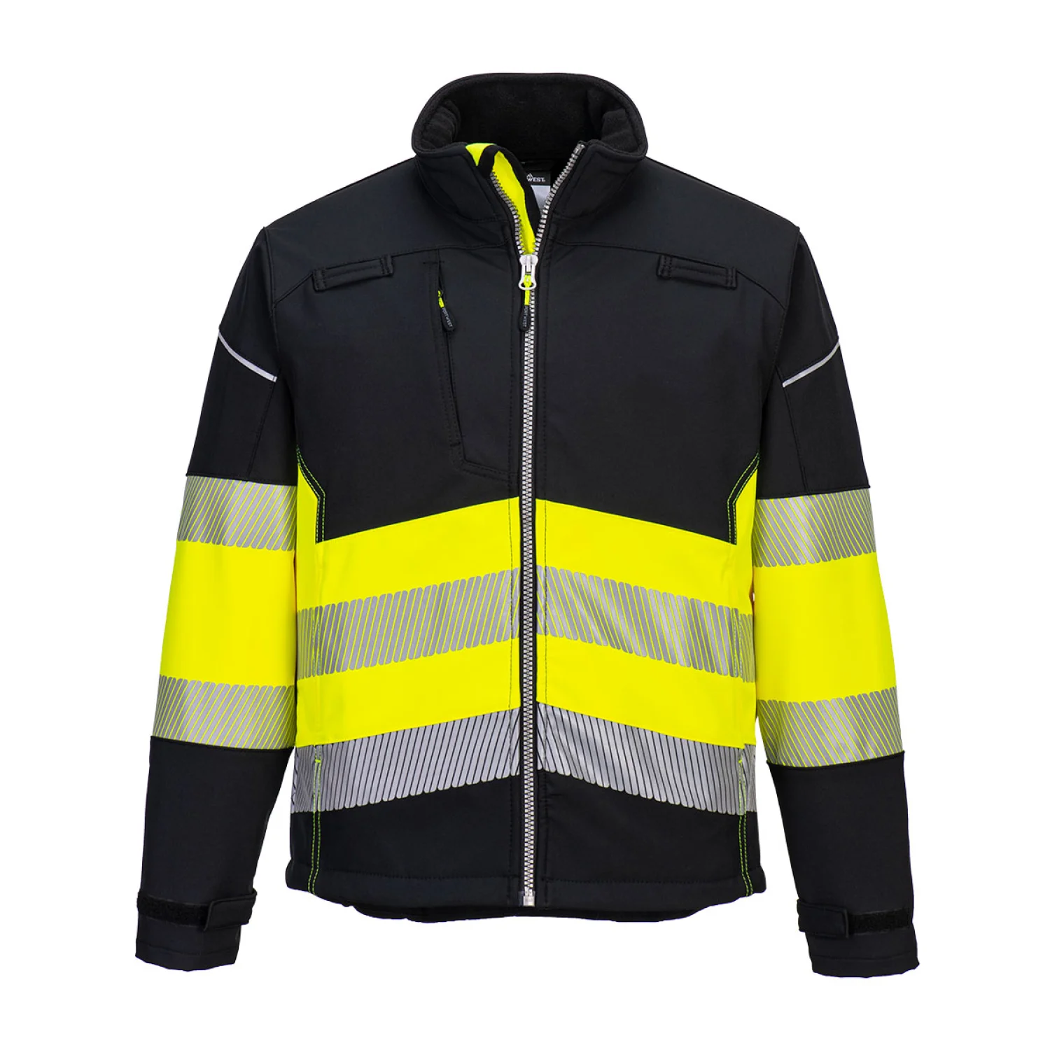 Portwest PW3 Hi-Vis Class 1 Softshell kabát fekete/sárga