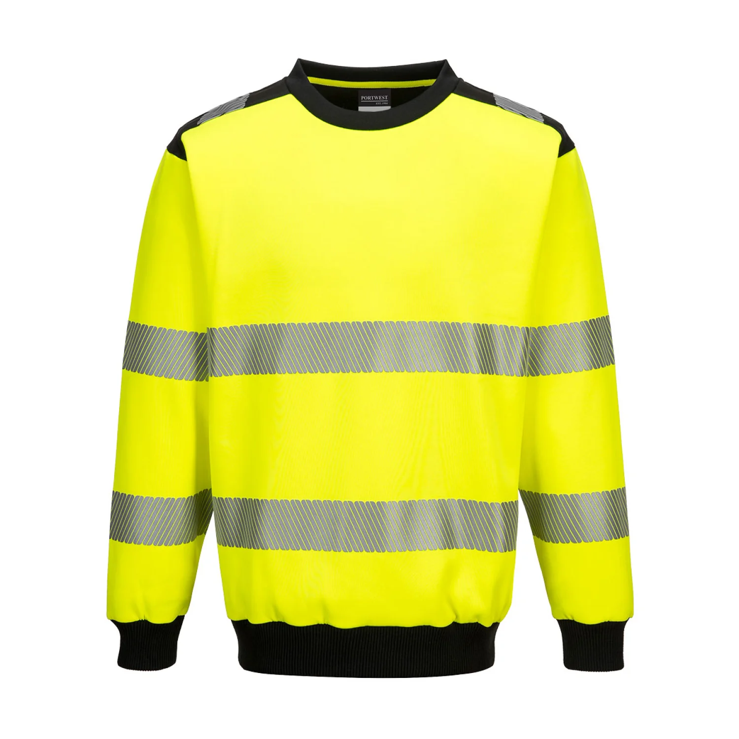 Portwest PW3 HI-VIS KÖRNYAKÚ PULÓVER Sárga/Fekete