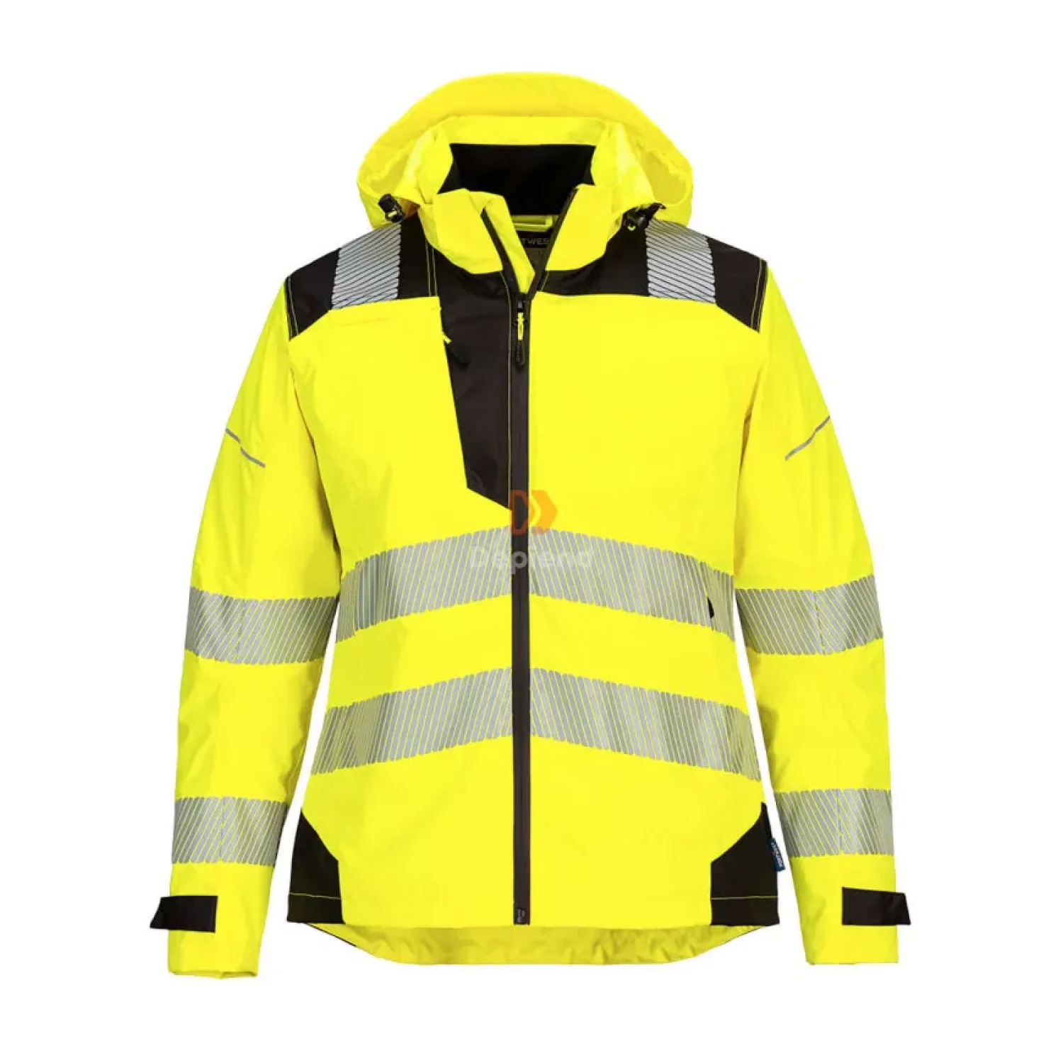 Portwest PW3 Hi-Vis női esőkabát sárga / fekete