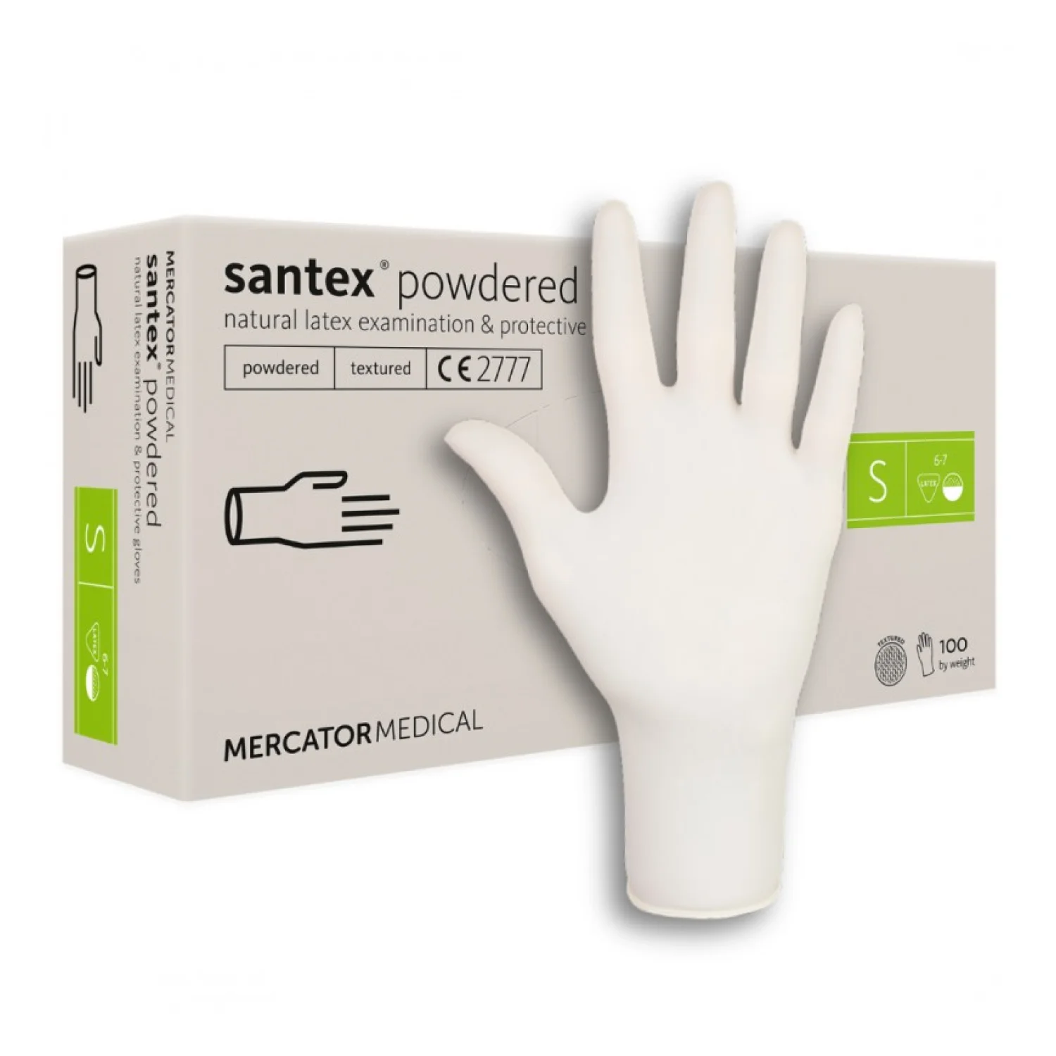 Santex powdered latex púderes vizsgálókesztyű