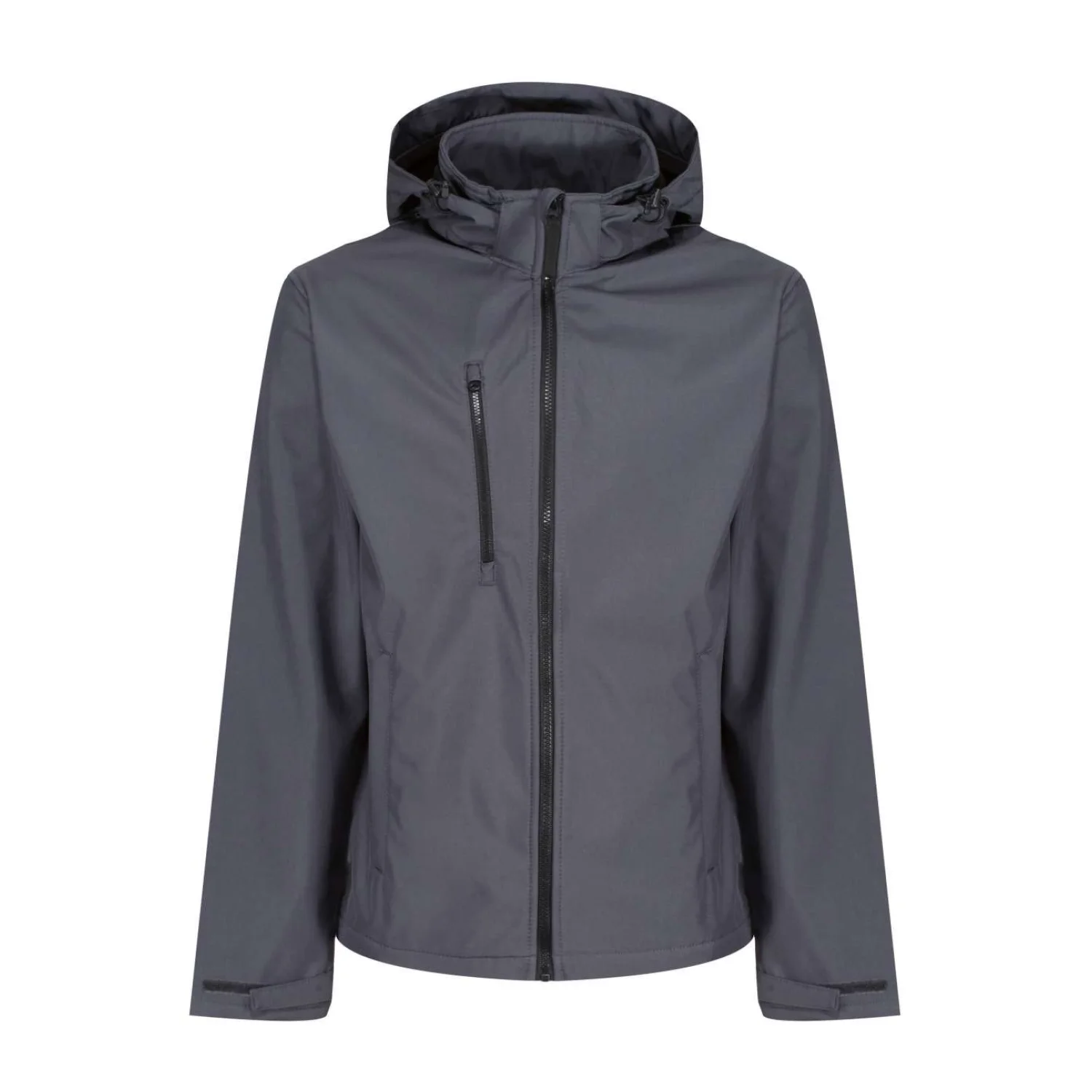Regatta Venturer háromrétegű kapucnis nyomtatható softshell dzseki Seal Grey/Black