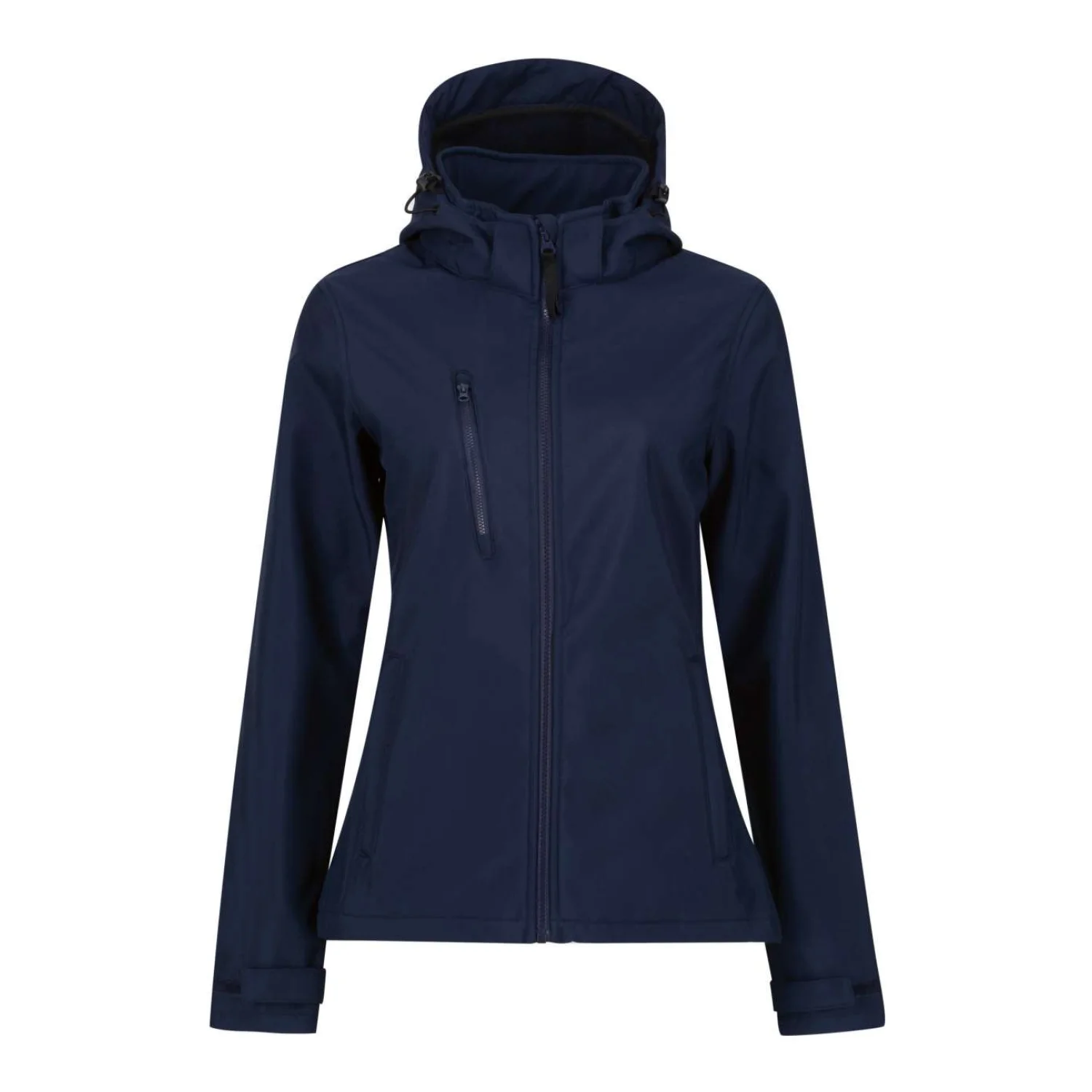 Regatta Venturer háromrétegű kapucnis nyomtatható softshell női dzseki Navy/Navy