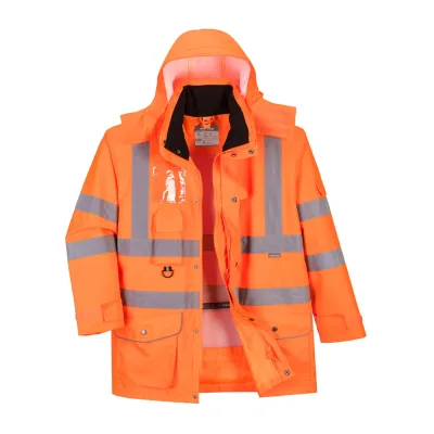Portwest Hi-Vis légáteresztő az 7-in-1 közlekedési kabát