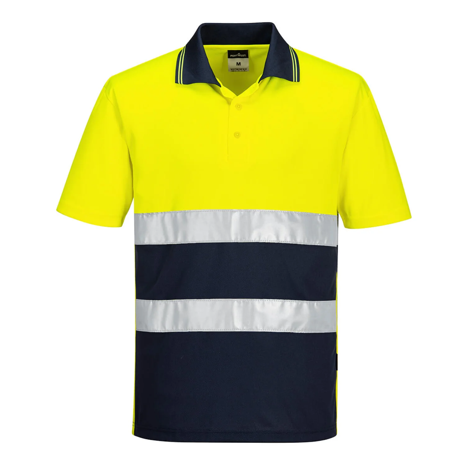 Portwest Hi-Vis Kéttónusú könnyű póló S/S Sárga/Navy