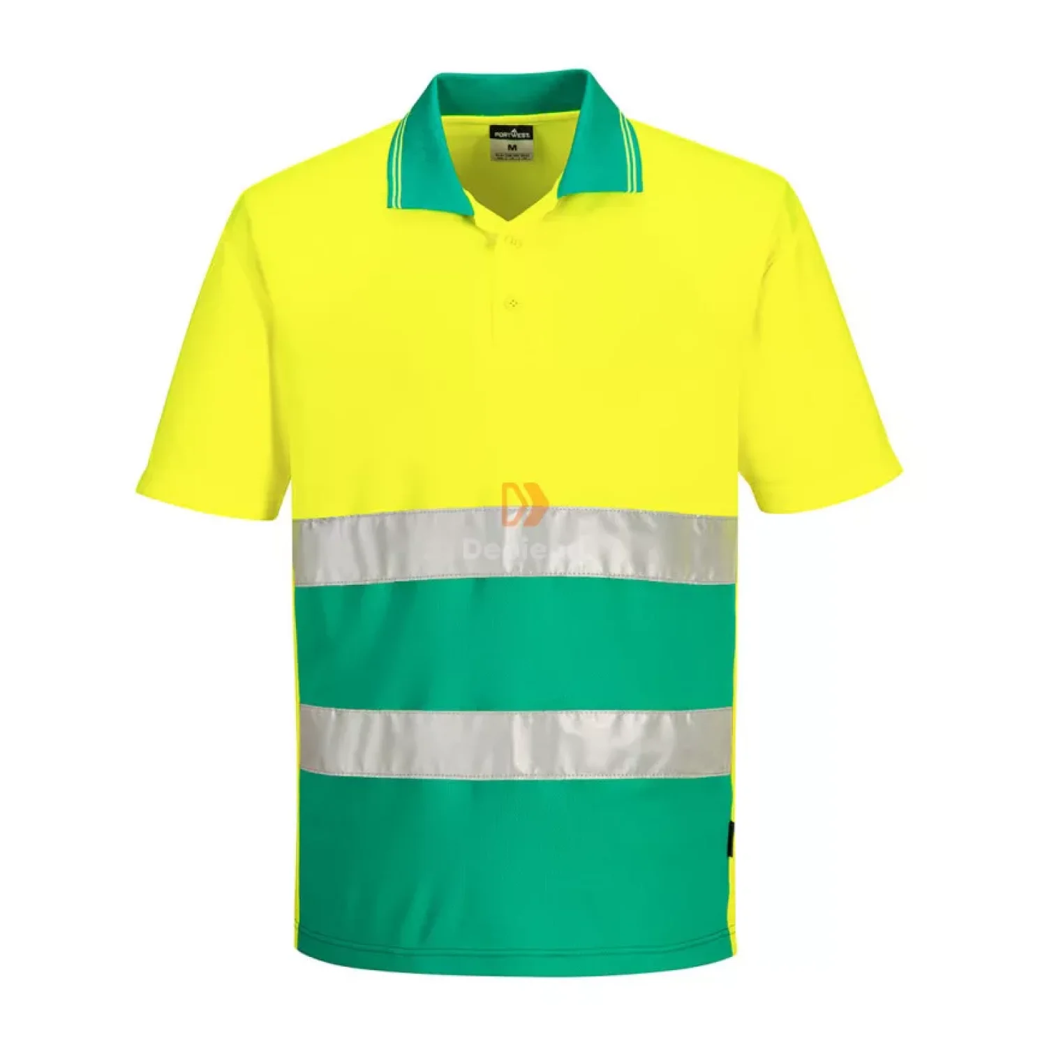 Portwest Hi-Vis Kéttónusú könnyű póló S/S sárga/türkiz