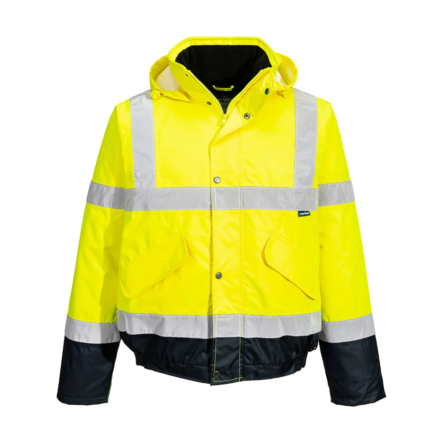 Portwest Hi-Vis kéttónusú bomber kabát Sárga/Navy