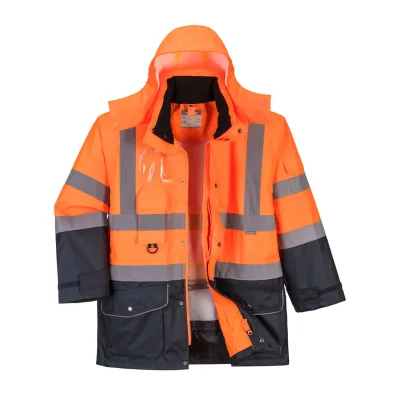 Portwest Hi-Vis 7 az 1-ben kontraszt Traffic kabát kabátok és