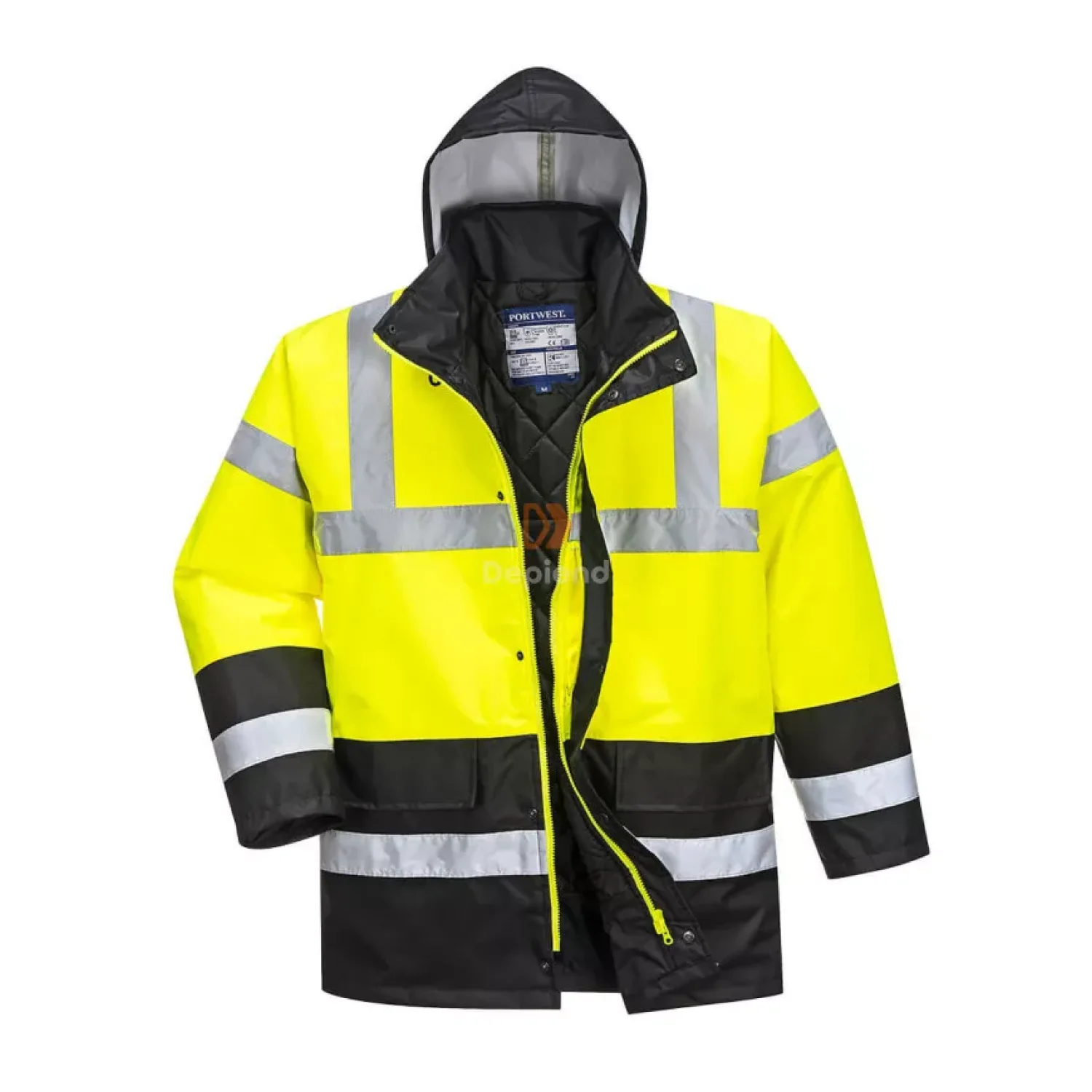Portwest Hi-Vis Kéttónusú Traffic kabát sárga / fekete