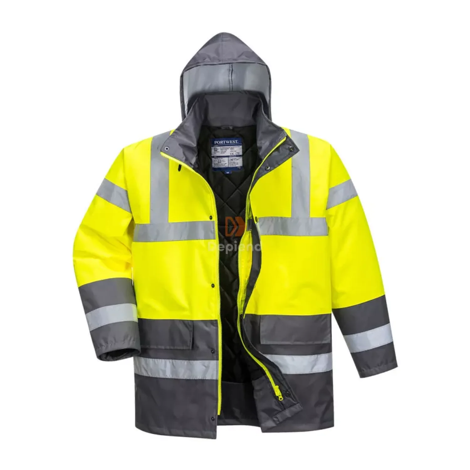 Portwest Hi-Vis Kéttónusú Traffic kabát sárga / szürke