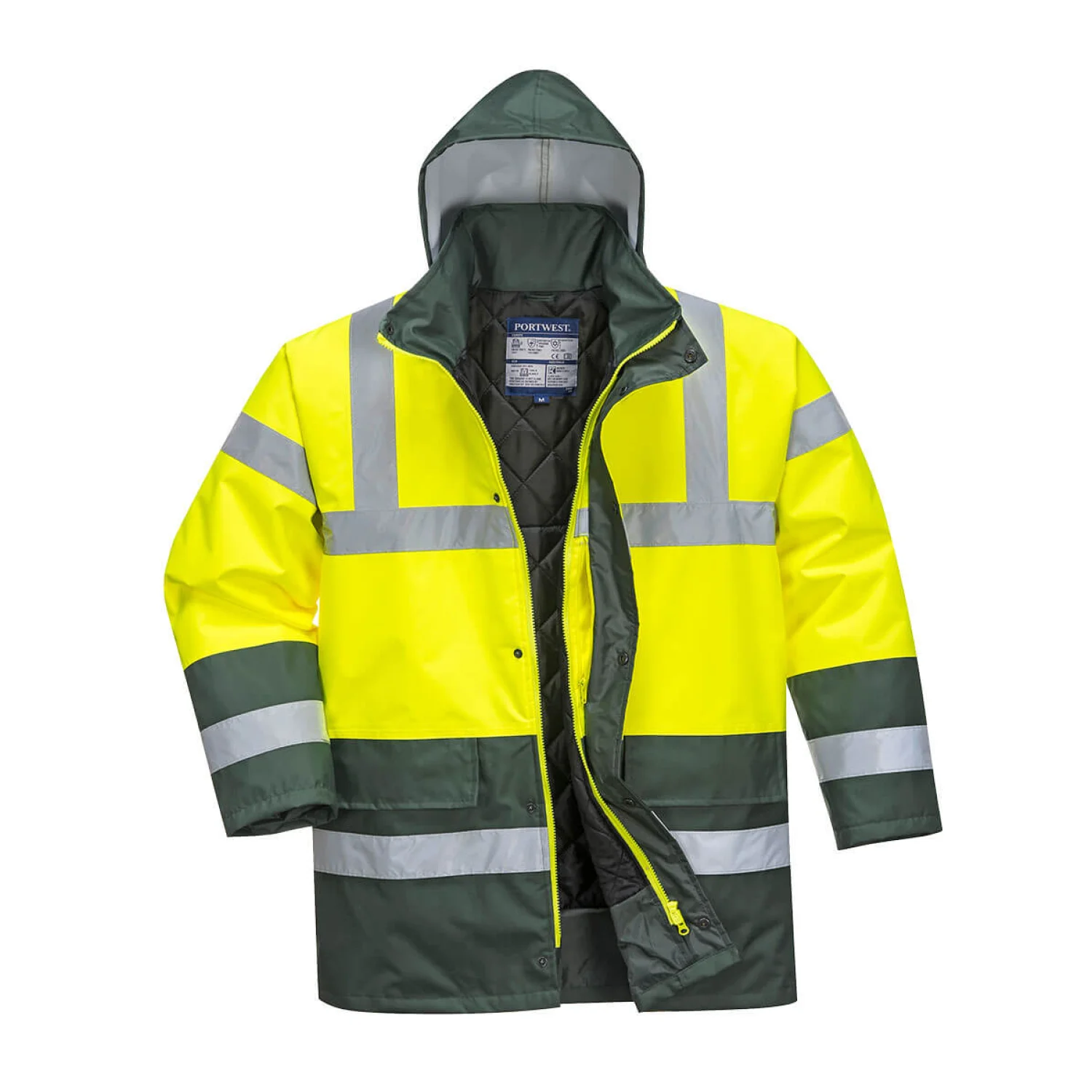 Portwest Hi-Vis Kéttónusú Traffic kabát Sárga/Zöld