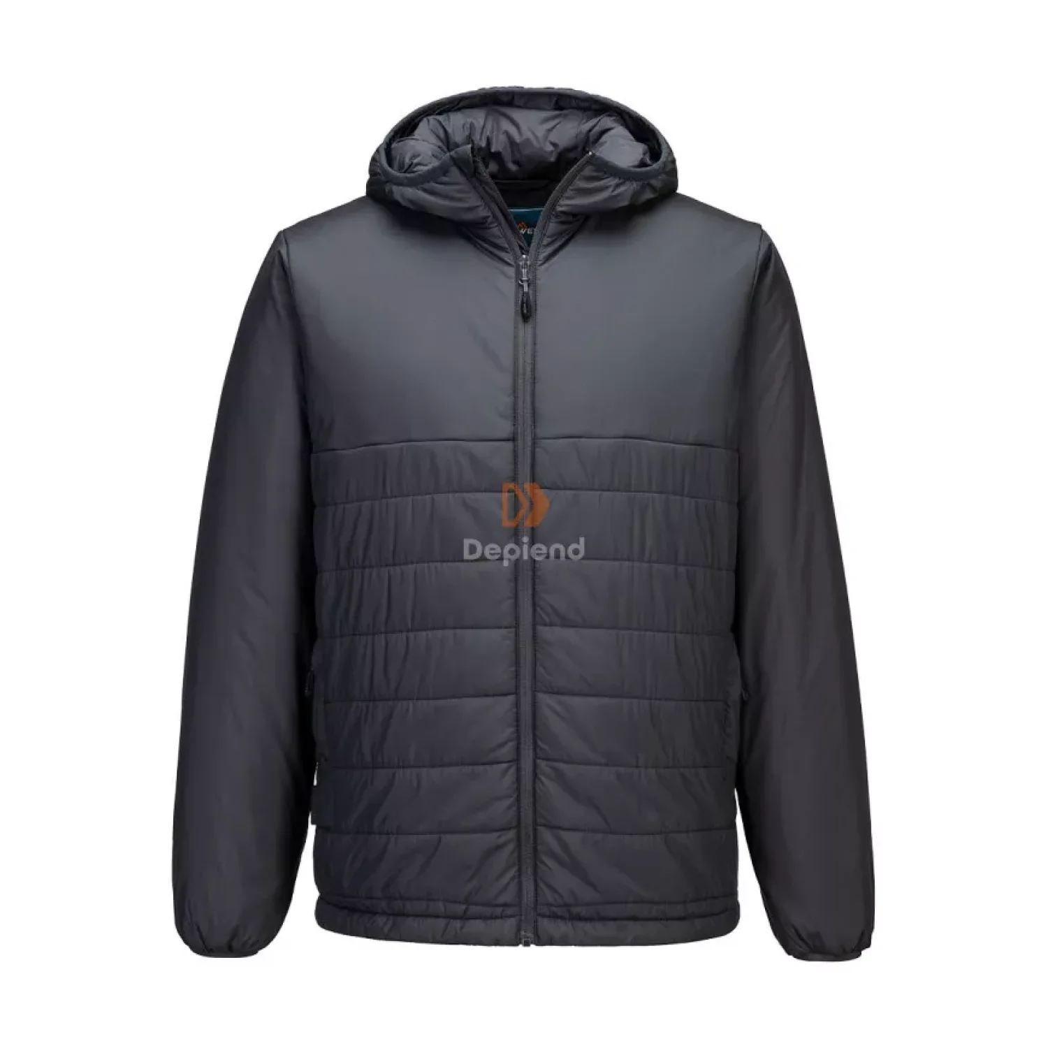 Portwest Hooded Insulated Baffle Jacket metál szürke