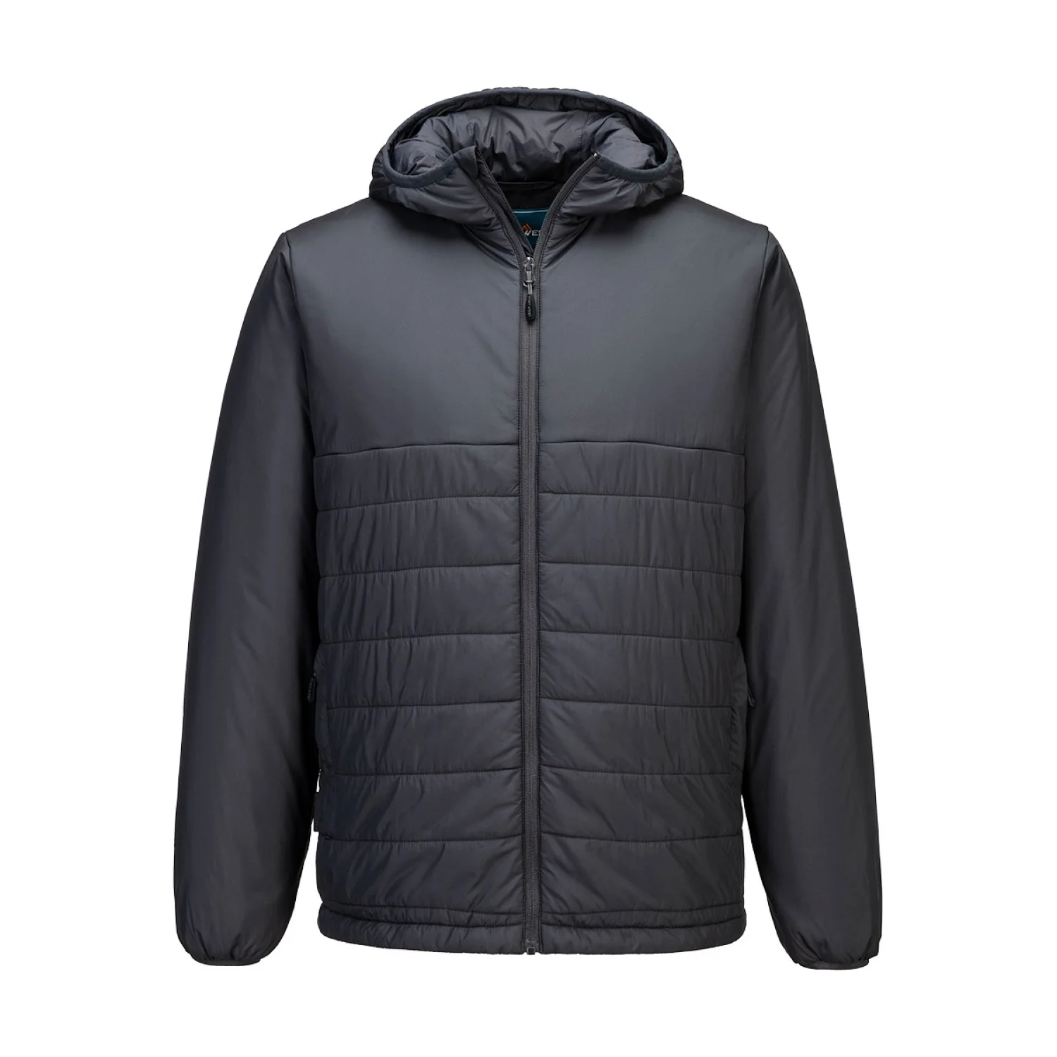 Portwest Hooded Insulated Baffle Jacket Mole szürke
