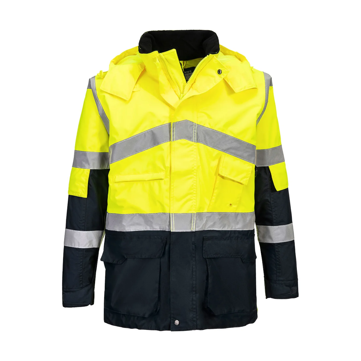 Portwest Hi-Vis kéttónusú lélegző kabát Sárga/Navy