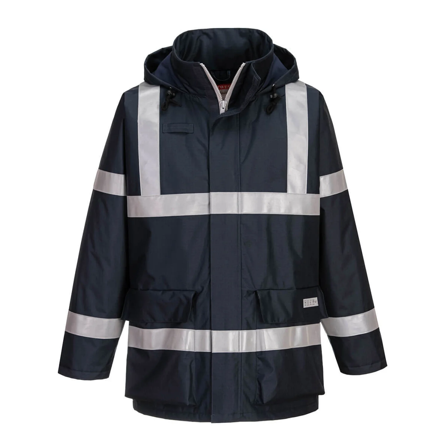 Portwest Bizflame Rain antisztatikus lángálló esőkabát Navy