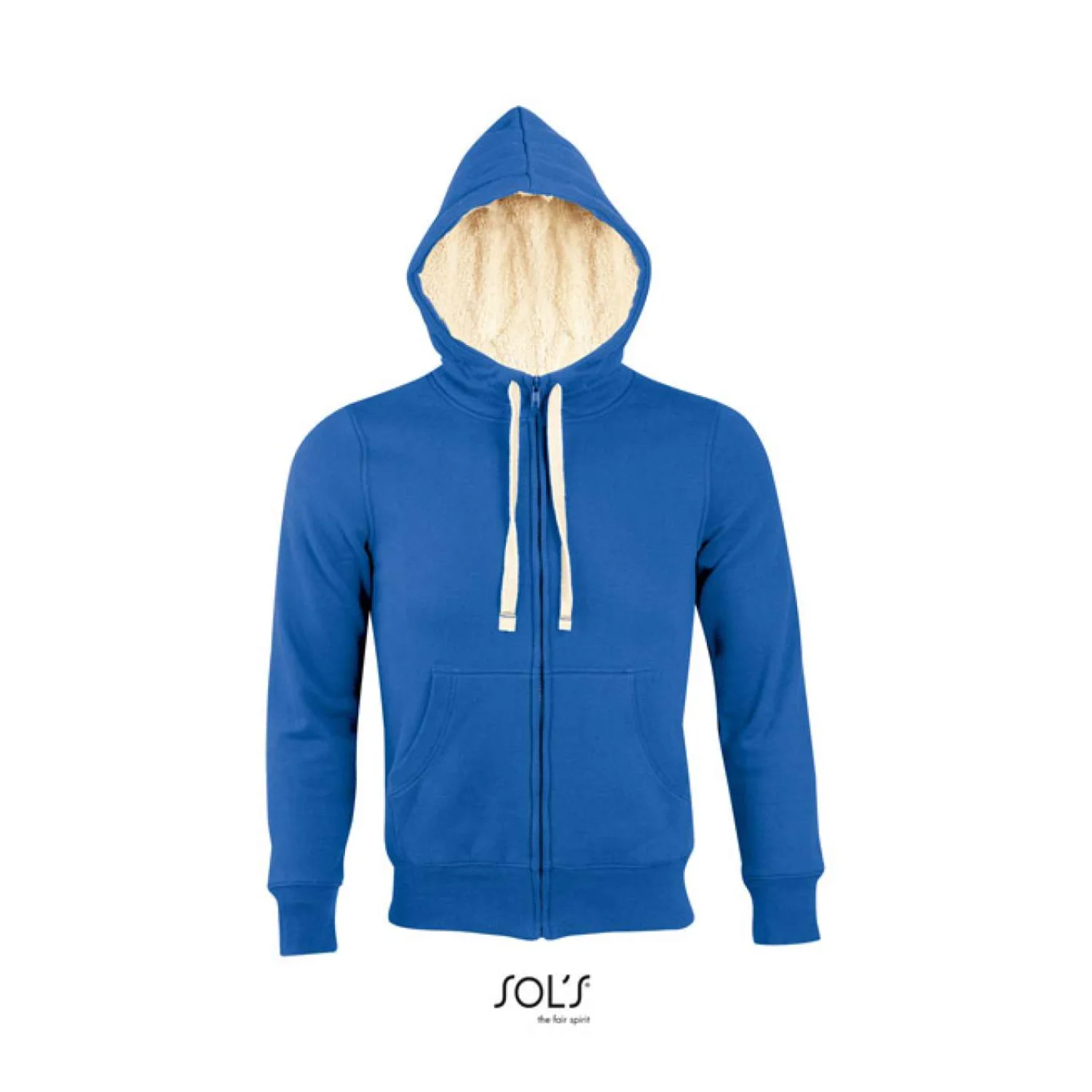 Sol's sherpa - uniszex cipzáras pulóver sherpa béléssel pulóverek és kardigán Royal Blue