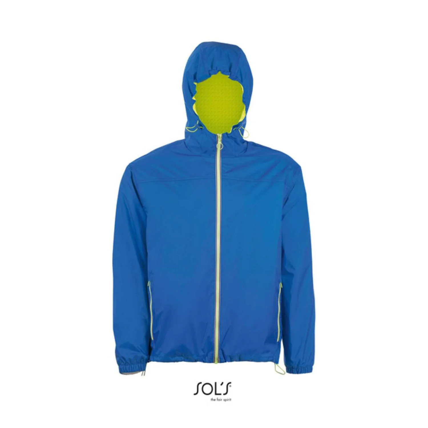 Sol's skate - uniszex bélelt széldzseki Royal Blue/Neon Gold