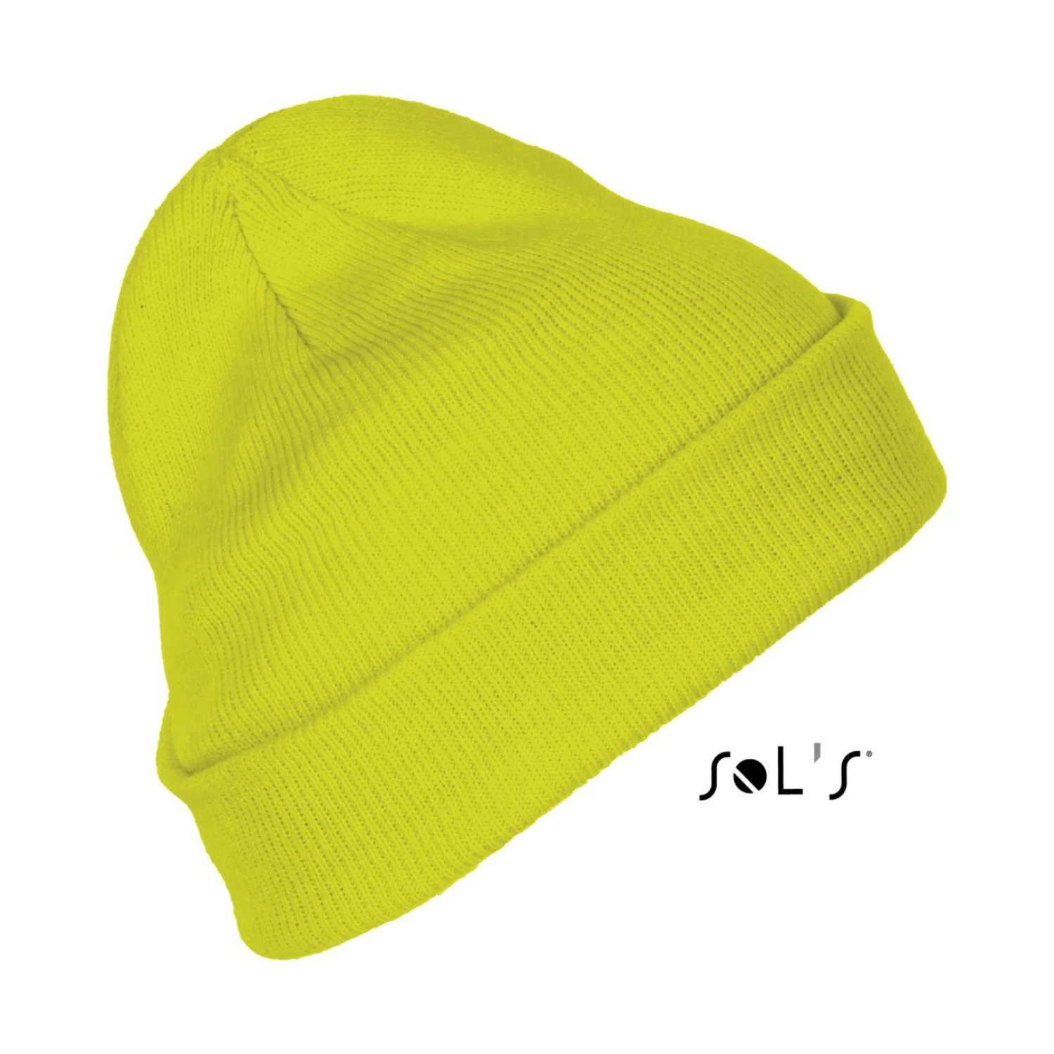 Sol's pittsburgh - egyszínű sapka felhajtott szegéllyel sapká Neon Yellow