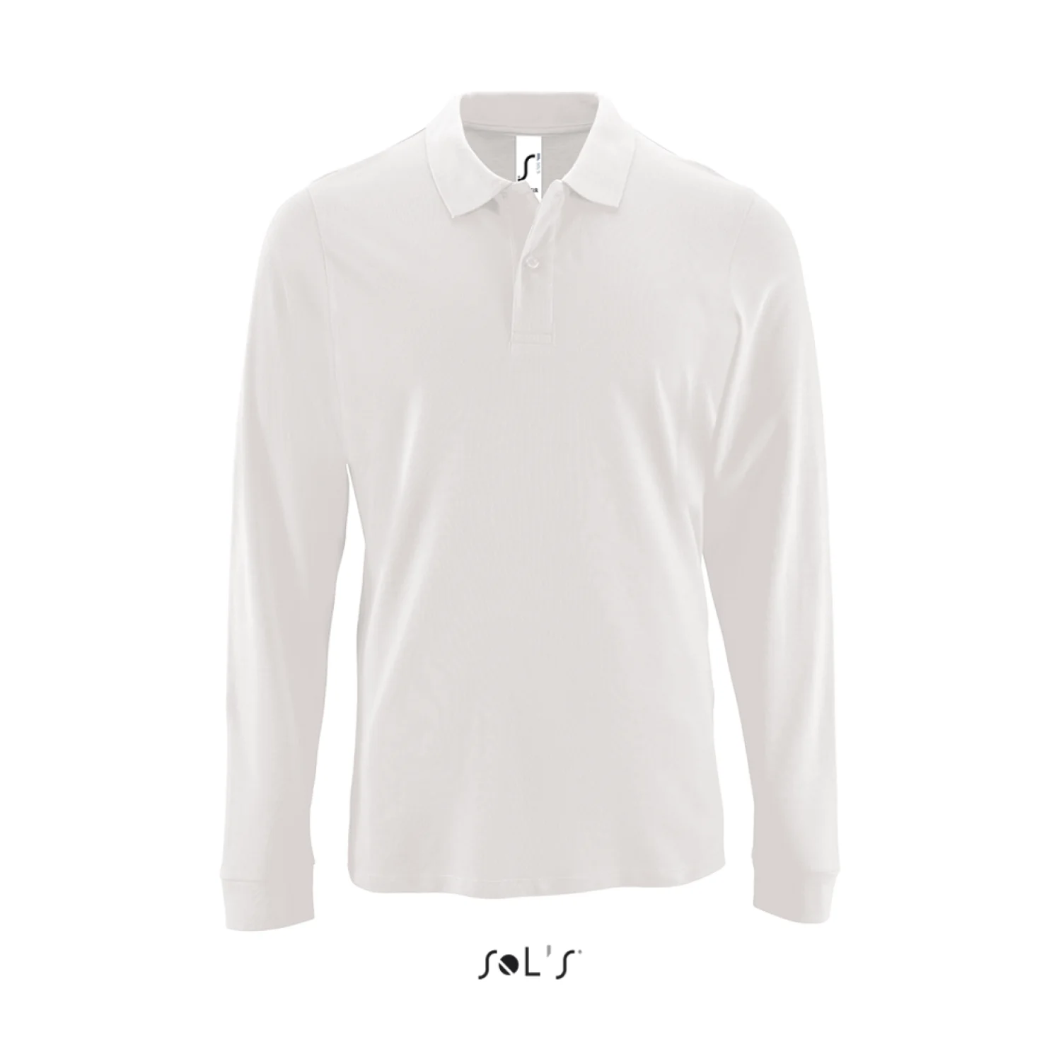 Sol's perfect - férfi hosszú ujjú piqué galléros póló White