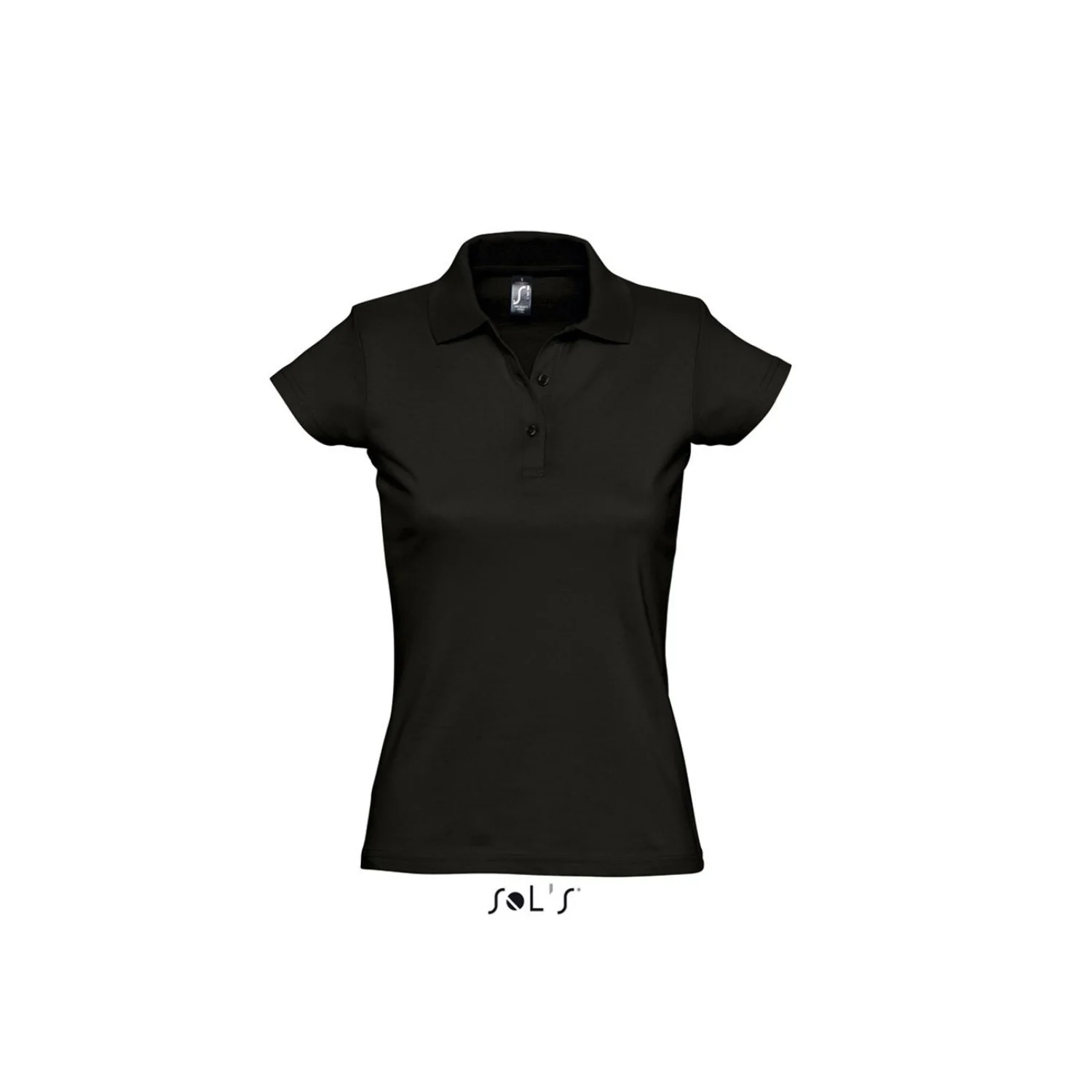 Sol's prescott - női galléros póló Deep Black