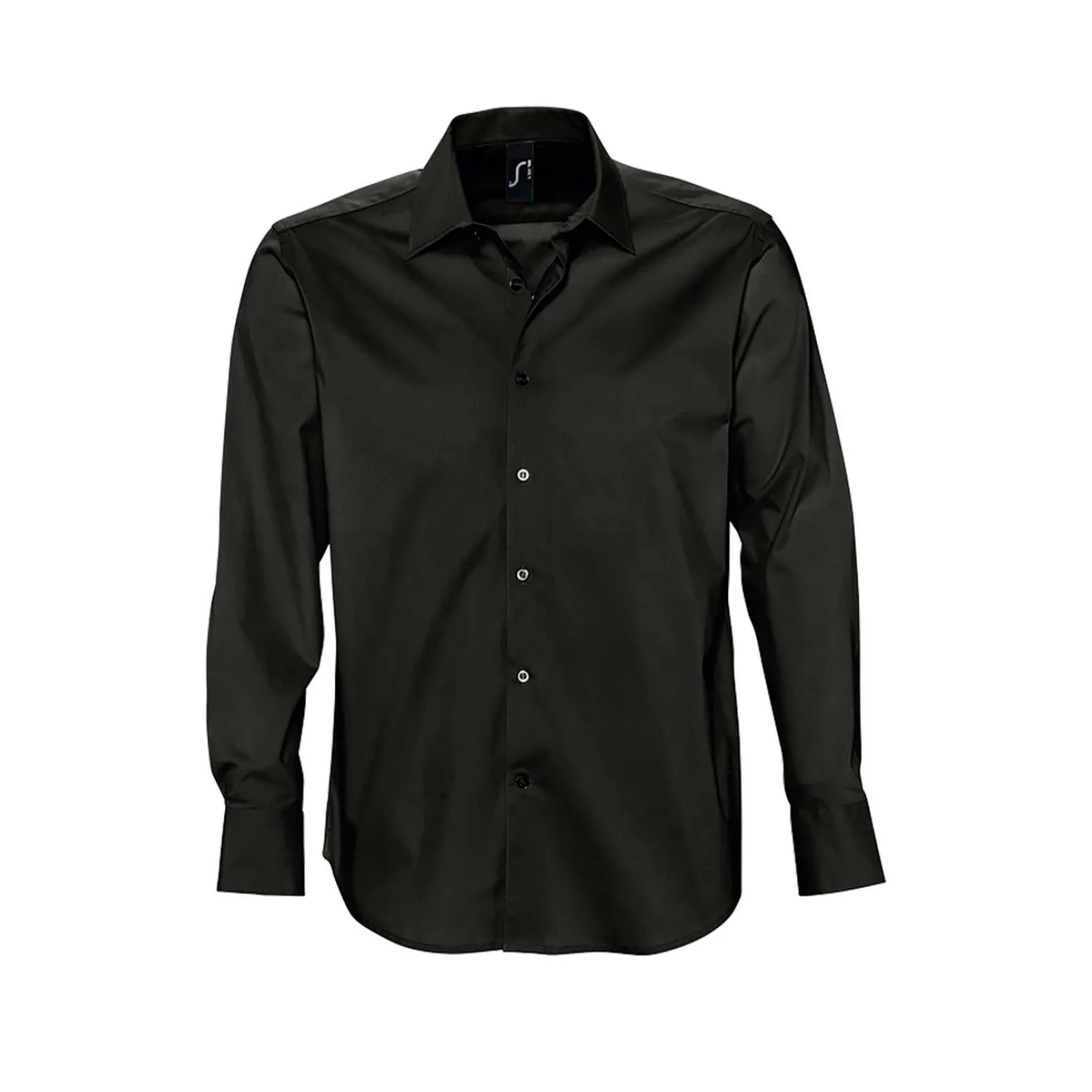 Sol's brighton - hosszú ujjú stretch férfi ing Black