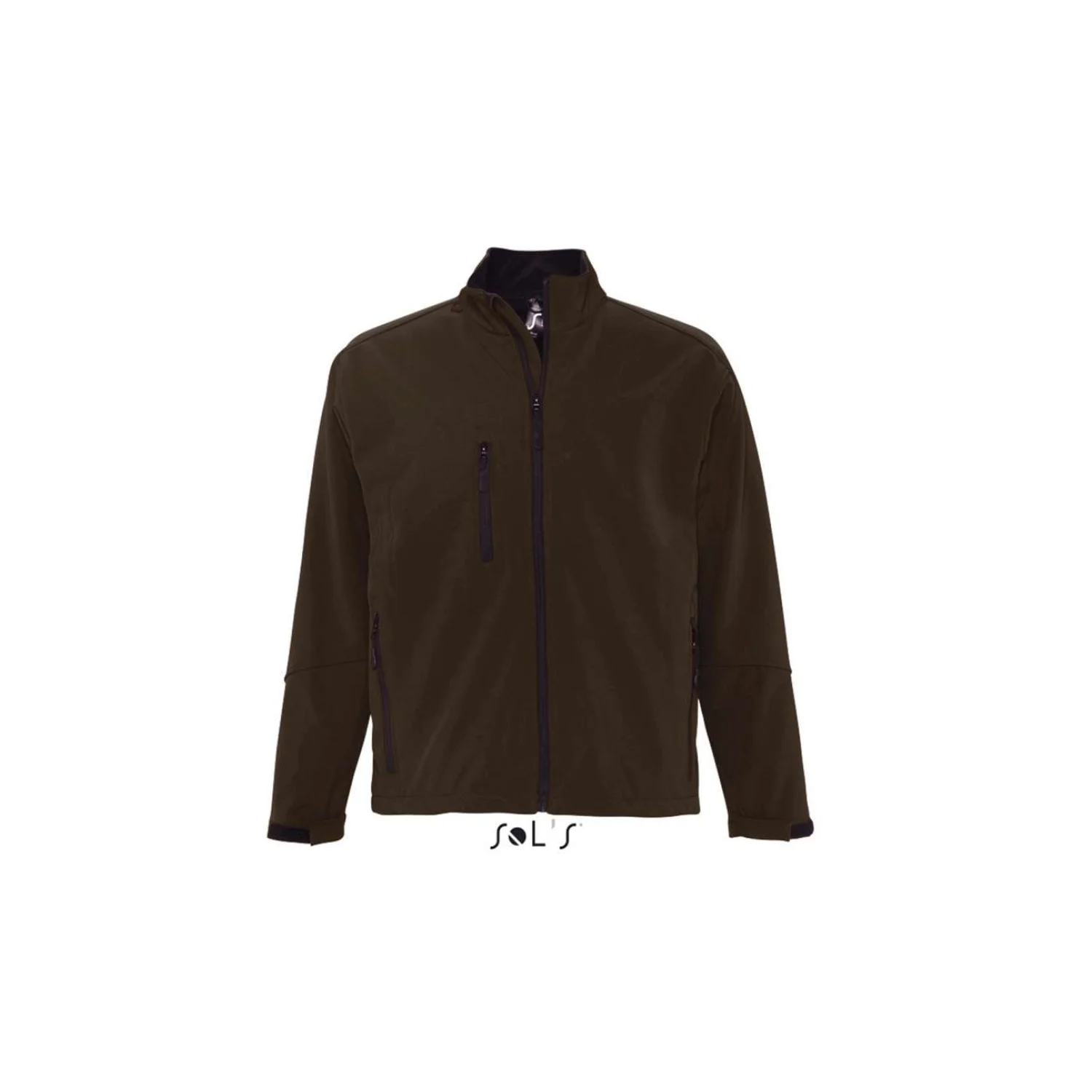 Sol's relax - férfi softshell cipzáras dzseki Dark Chocolate