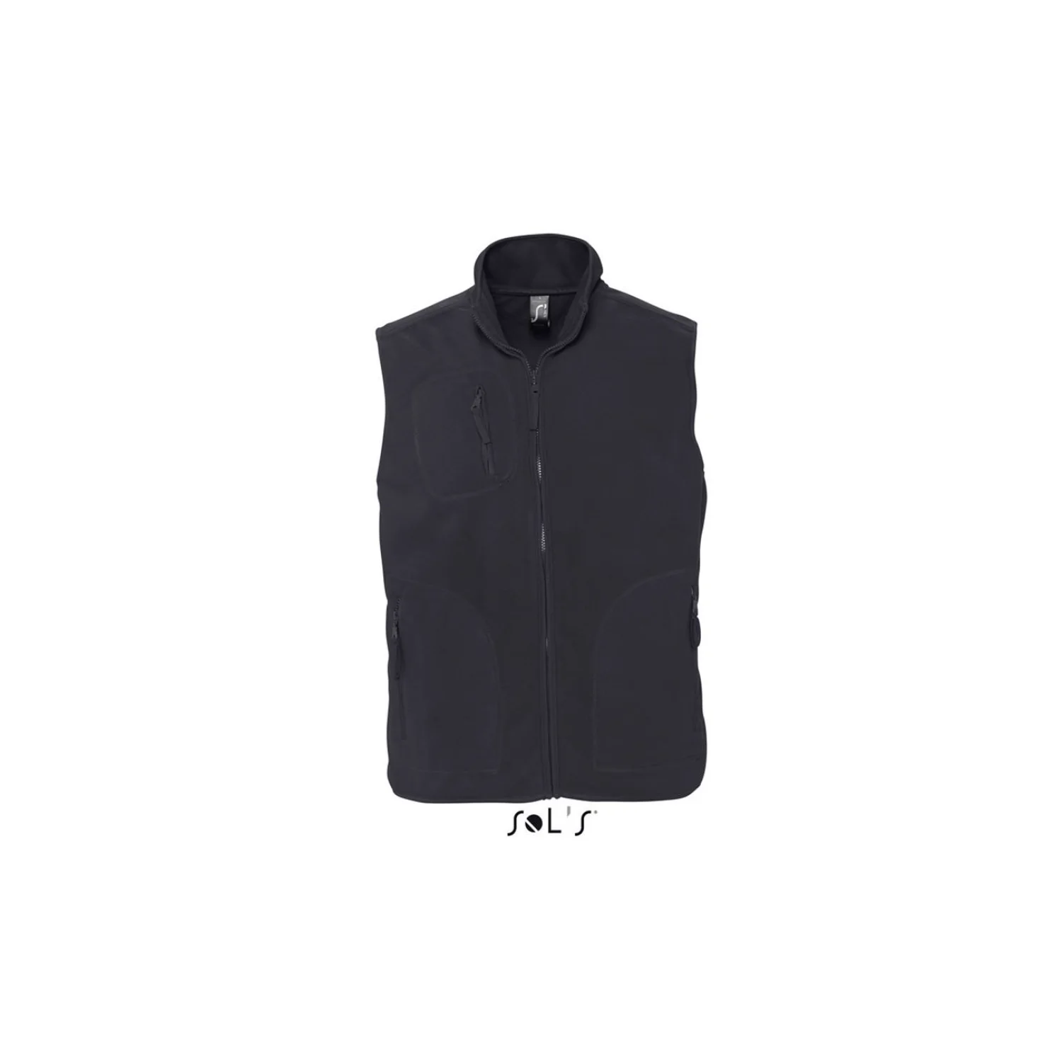 Sol's norway - uniszex ujjatlan polár kardigán Charcoal Grey