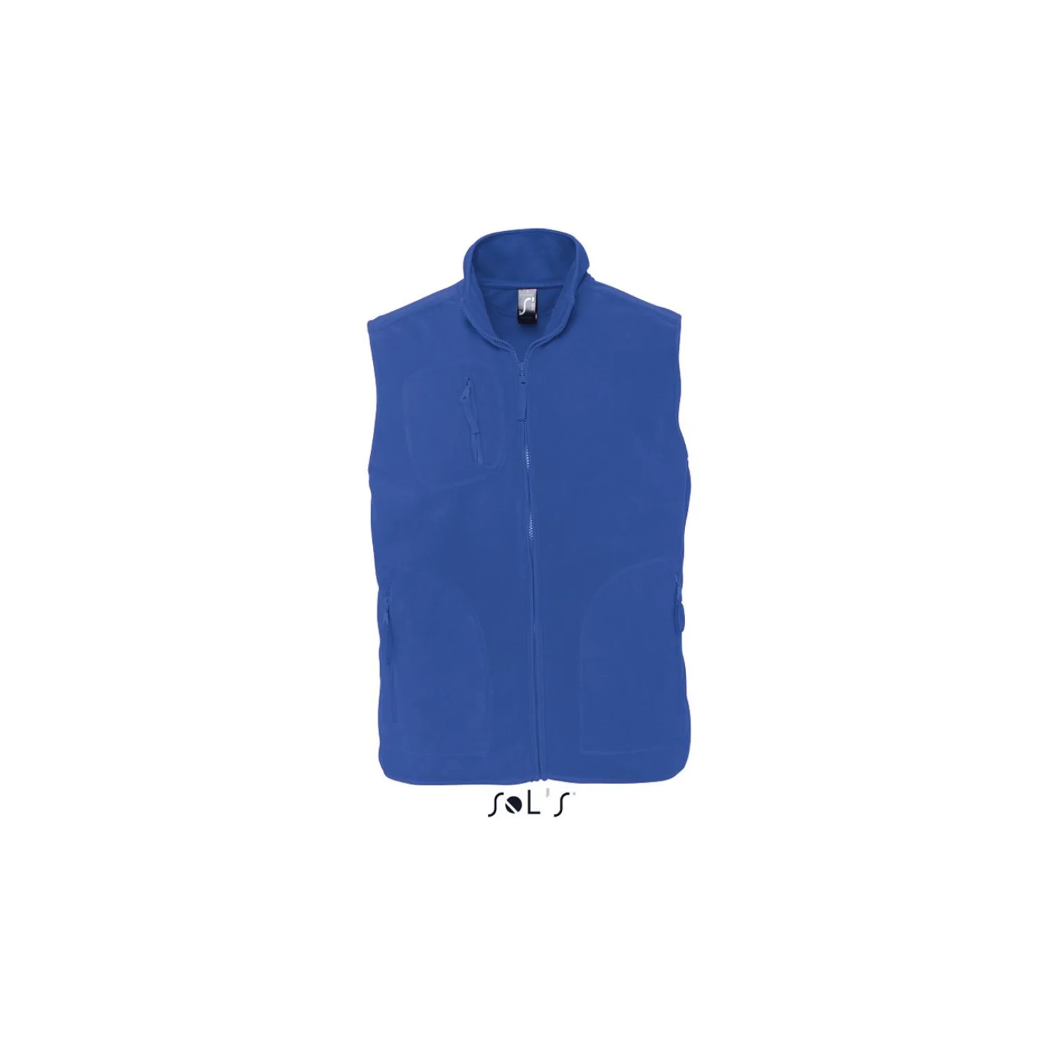 Sol's norway - uniszex ujjatlan polár kardigán Royal Blue