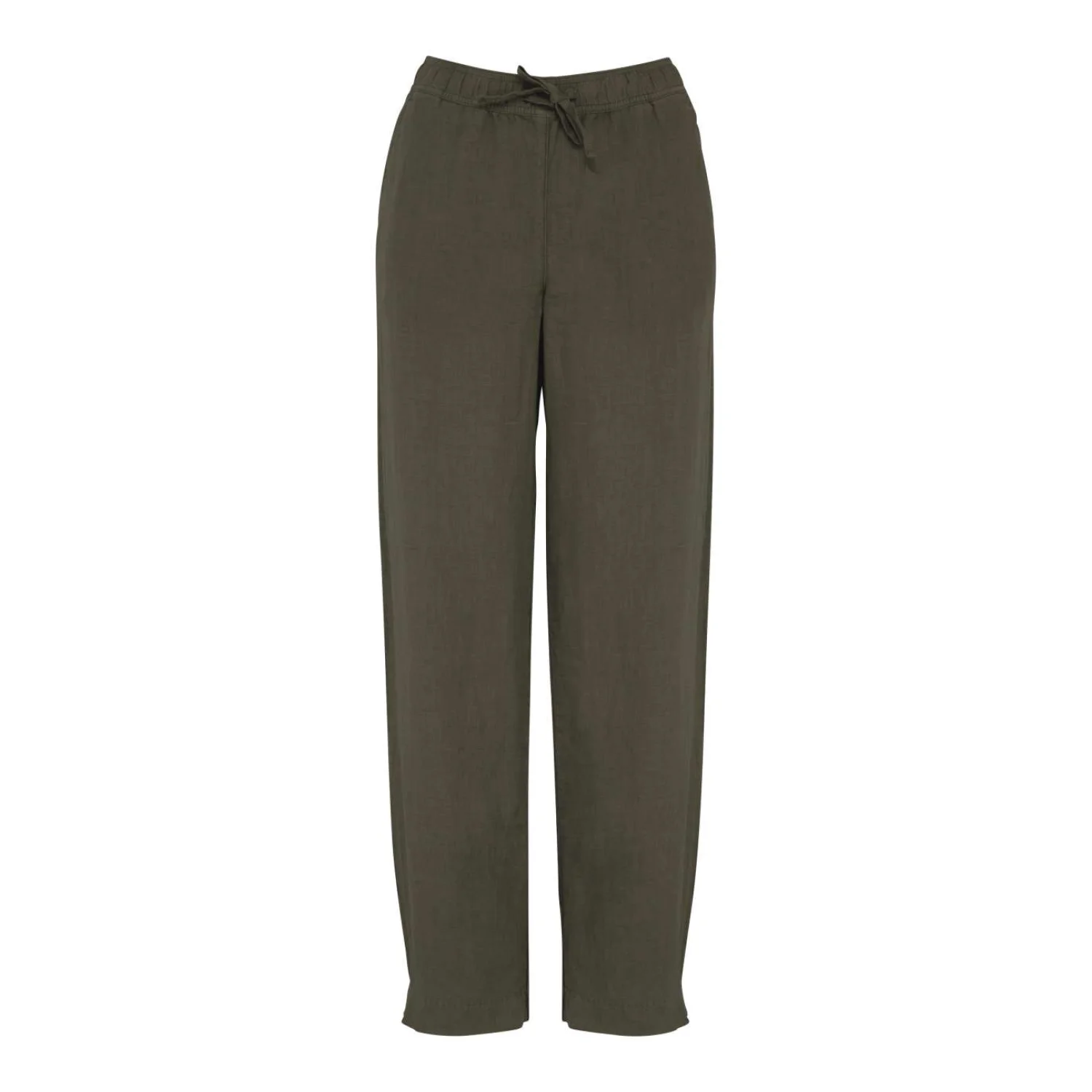 Spasso Környezetbarát mosott hatású len női nadrág Washed Organic Khaki