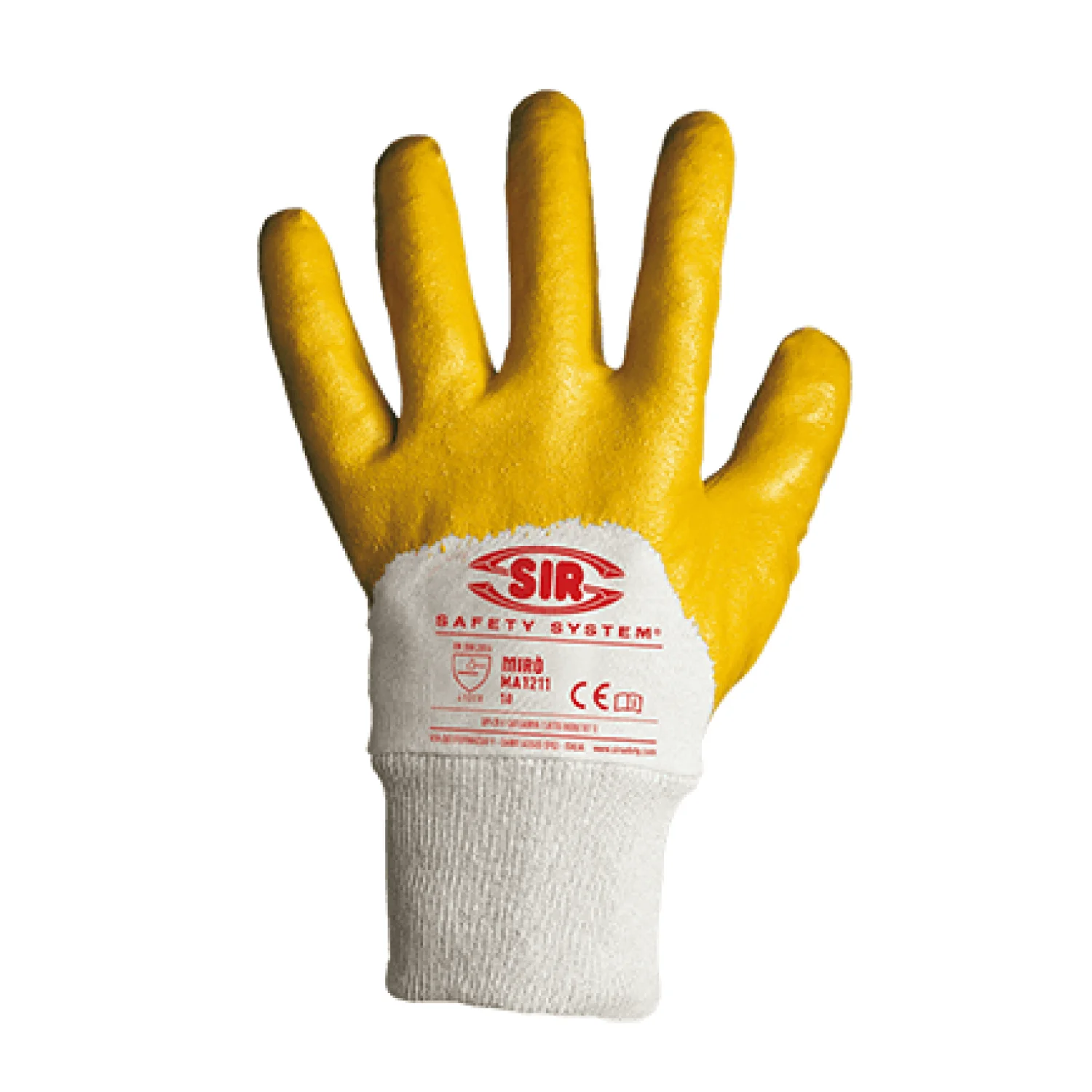 Sir Safety System MIRÓ nitrilmártott védőkesztyű YELLOW