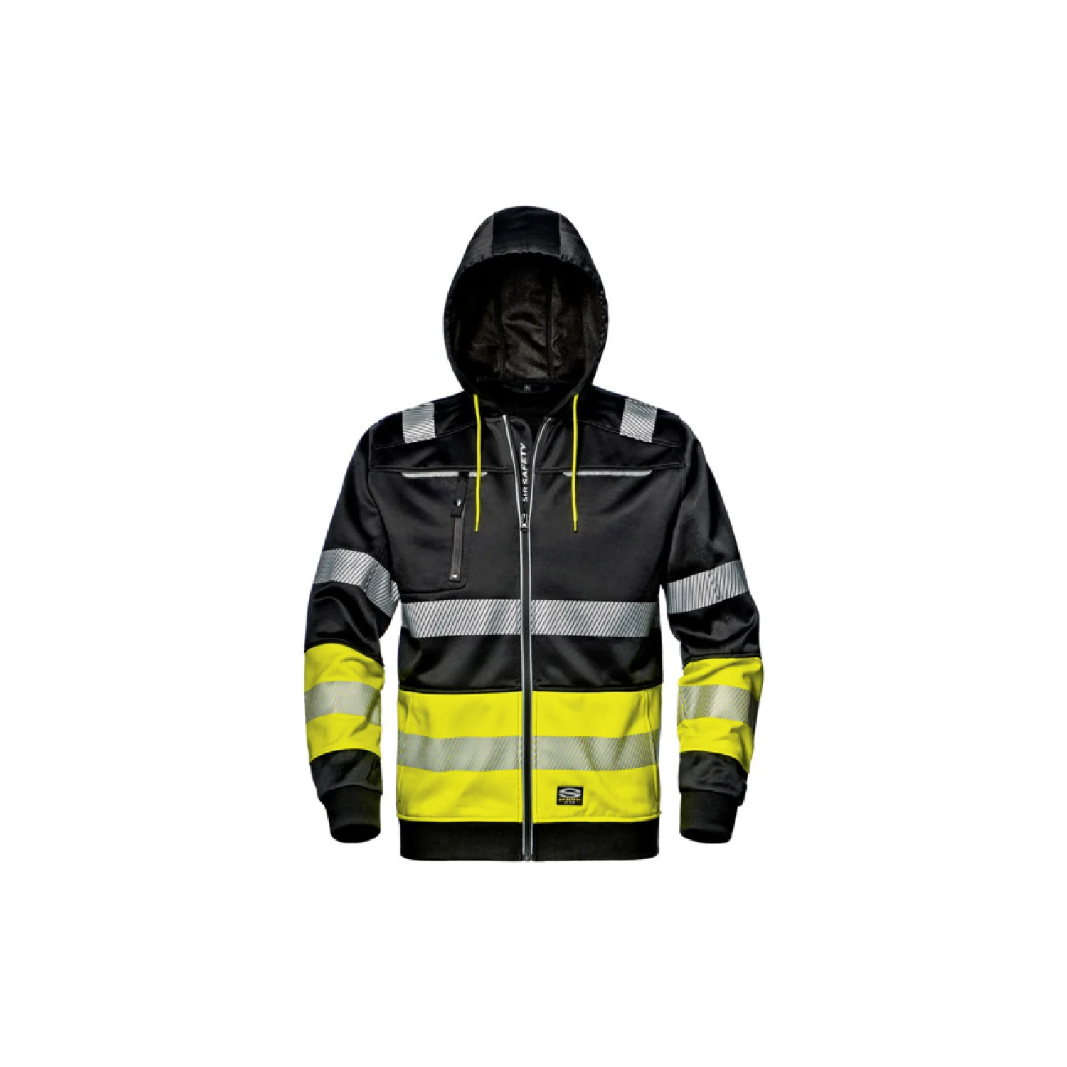 Sir Safety System Hi-Vis Contrast kapucnis melegítőfelső fekete/sárga