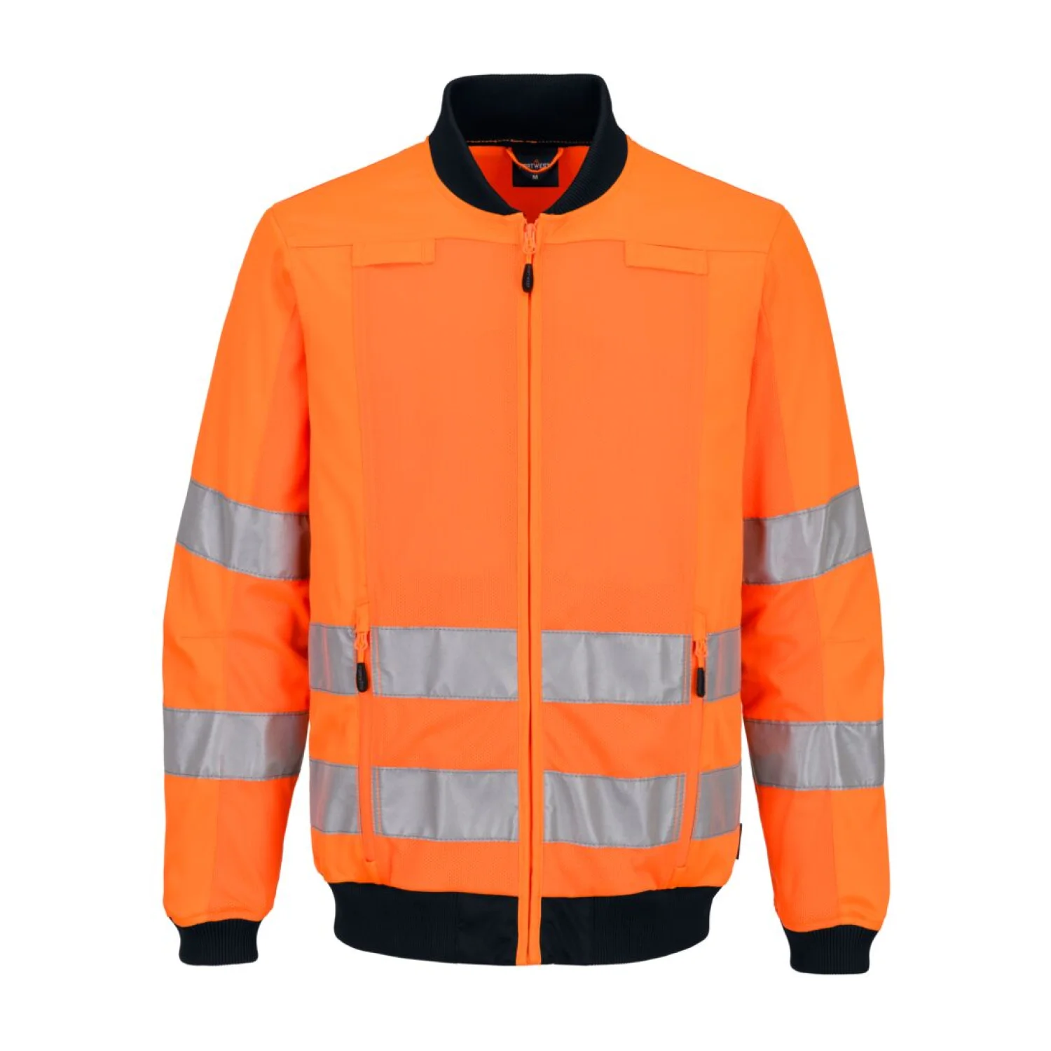 Portwest Hi-Vis Work Mesh Panel Jacket Narancs/Navy