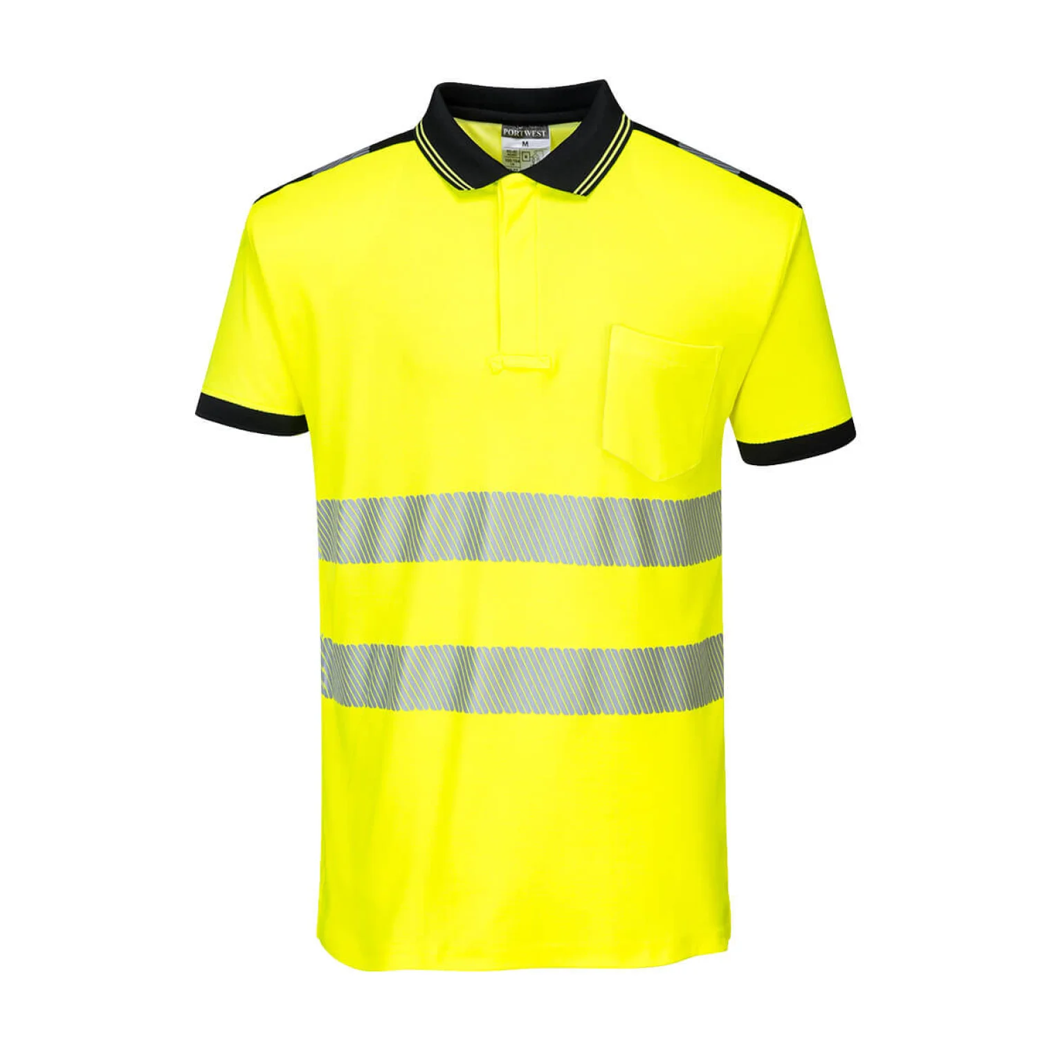 Portwest PW3 Hi-Vis pólóing S/S Sárga/Fekete