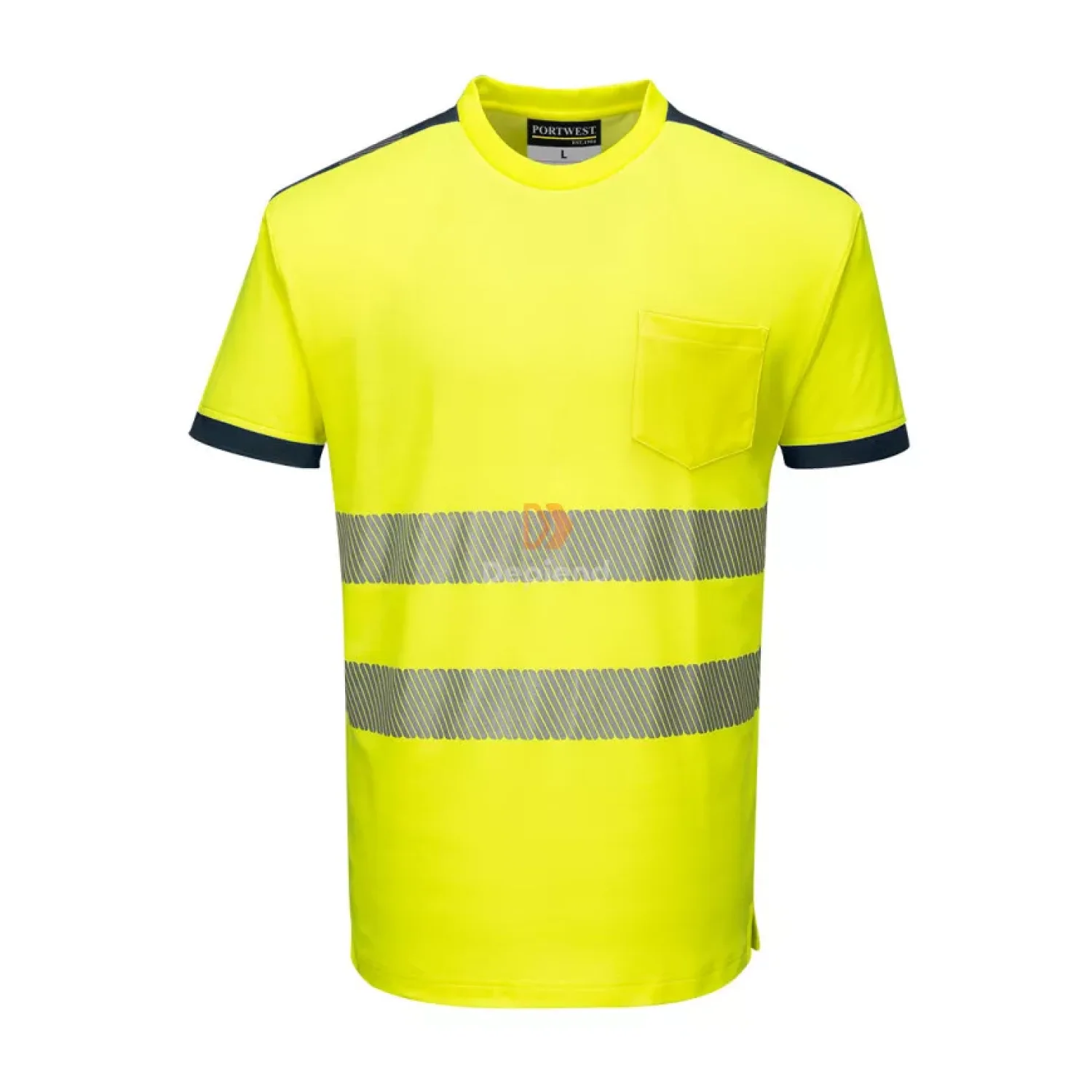 Portwest PW3 Hi-Vis póló S/S sárga / tengerészkék