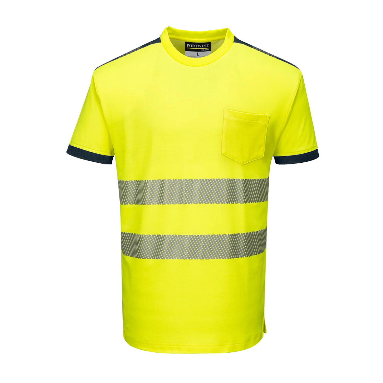 Portwest PW3 Hi-Vis póló S/S Sárga/Navy
