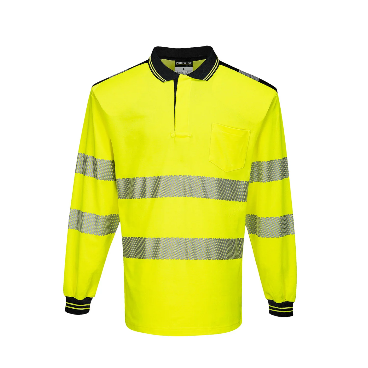 Portwest PW3 Hi-Vis hosszú ujjú pólóing Sárga/Fekete