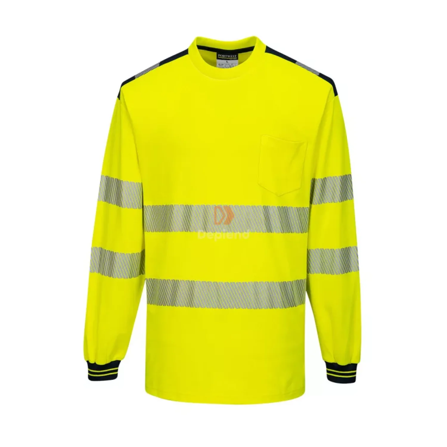 Portwest PW3 Hi-Vis hosszú ujjú póló sárga / fekete