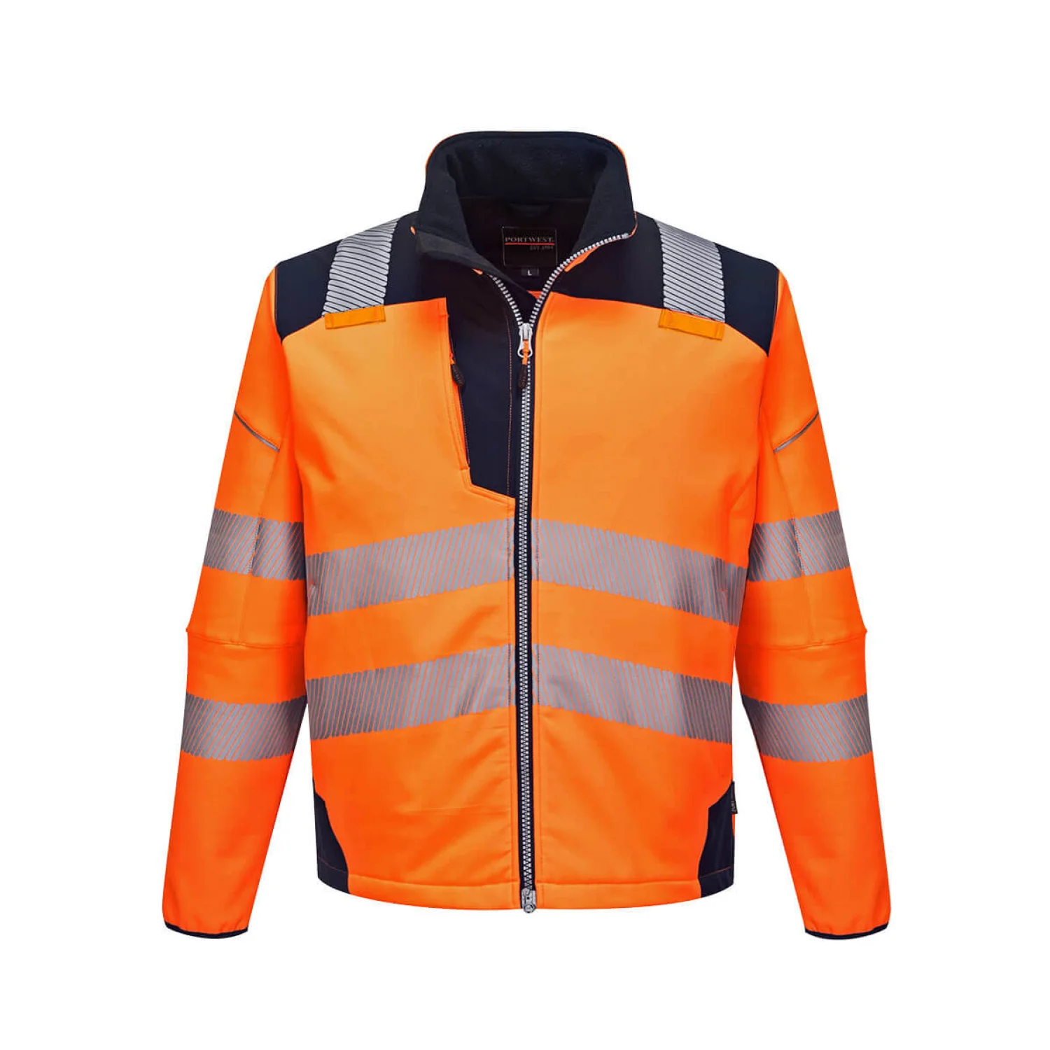 Portwest PW3 Hi-Vis Softshell kabát Narancs/Navy