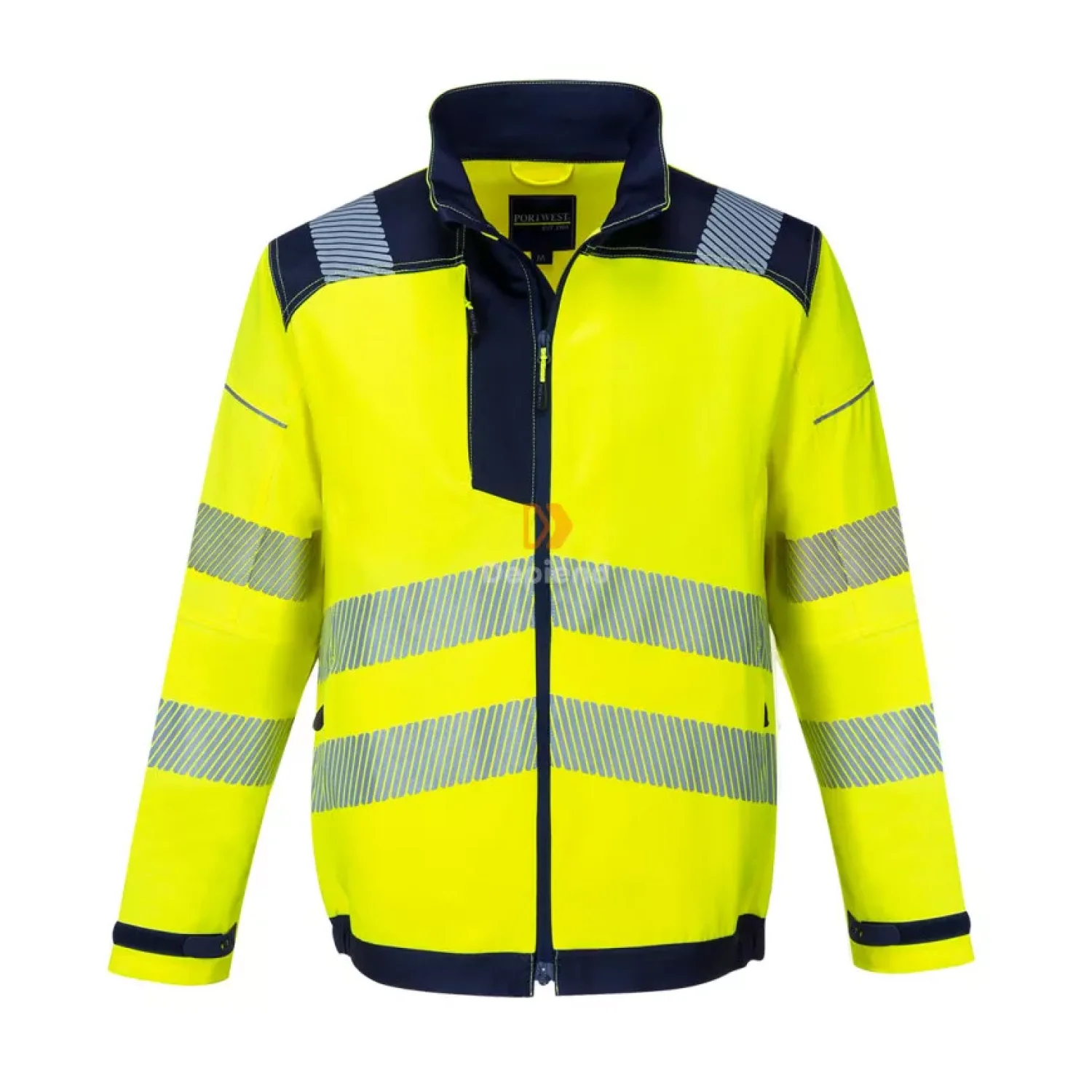 Portwest PW3 Hi-Vis kabát sárga / tengerészkék